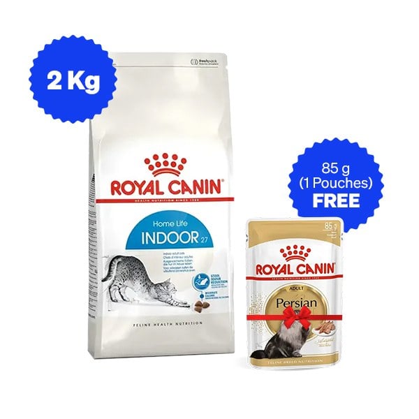 Royal Canin | Royal Canin Indoor 27 Dry Cat Food with Free Persian Adult Gravy Pack