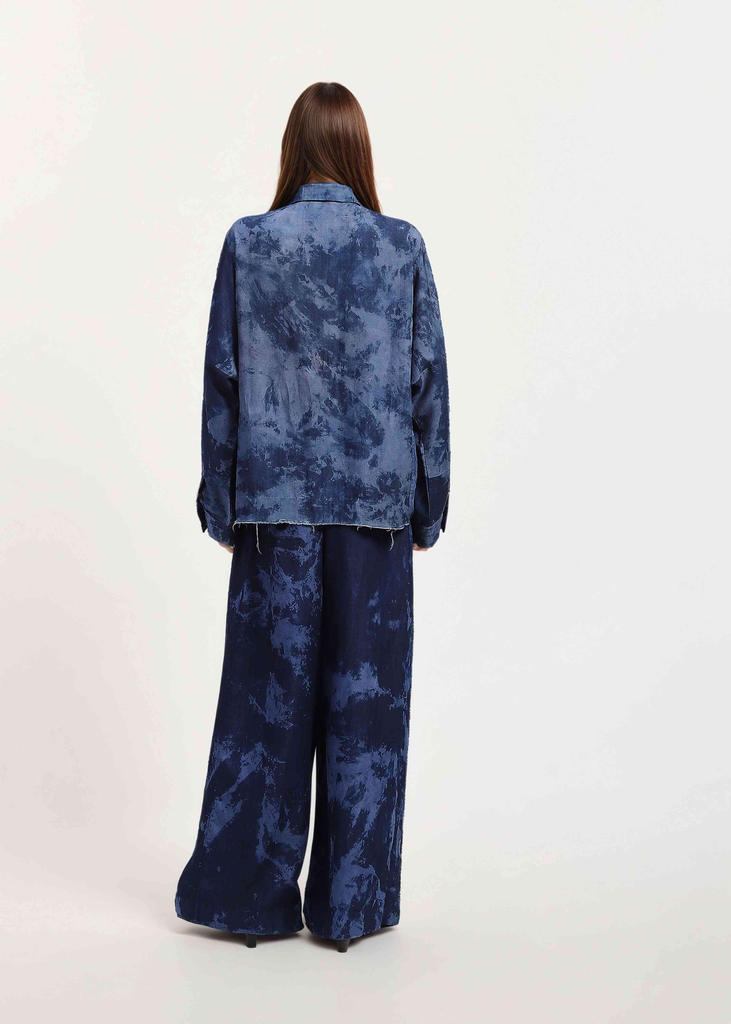 AKOK Blue Cotton Jacket & Pant Co-ords