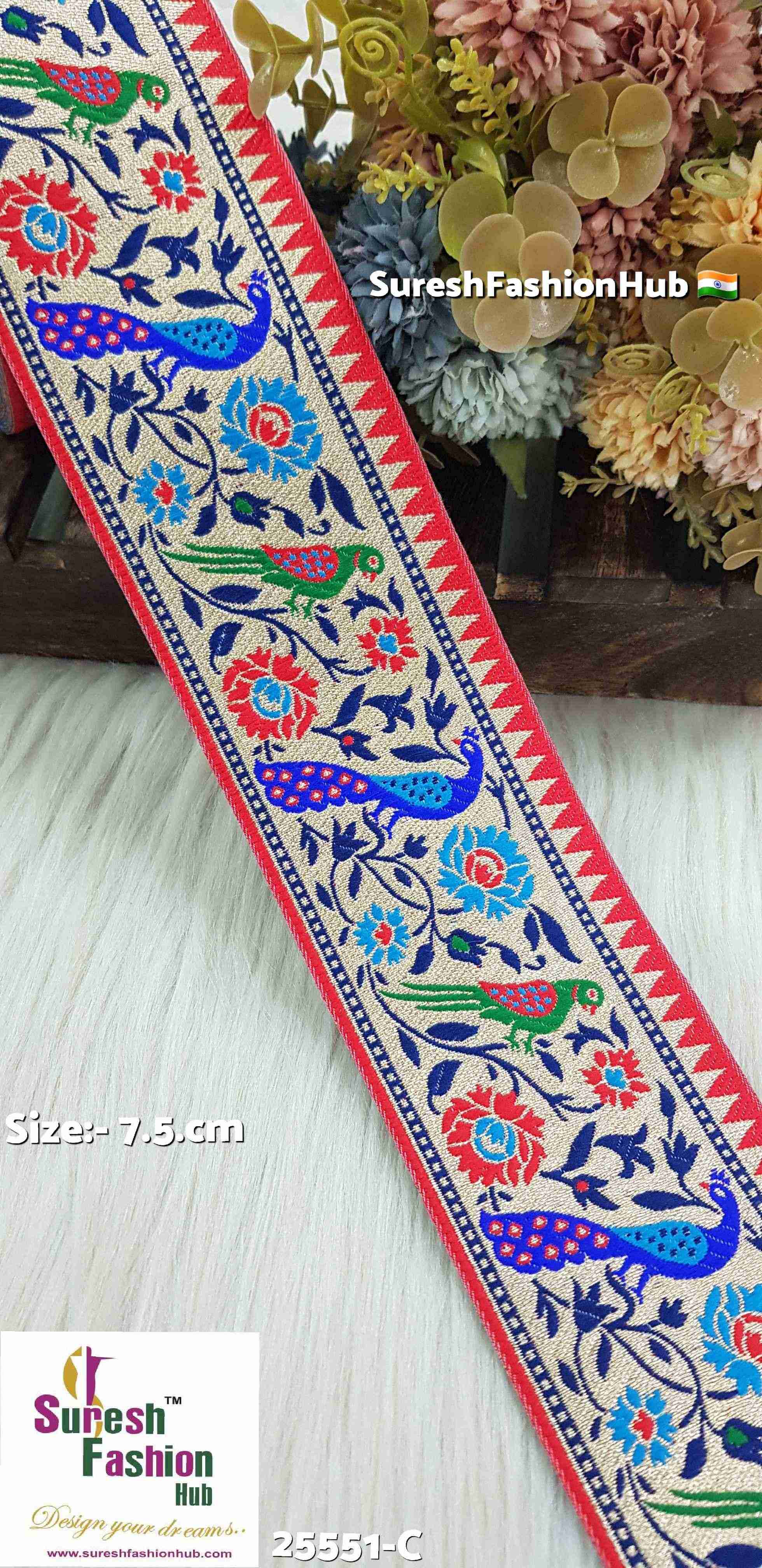 Peacock & Parrot Banarasi Red Lace