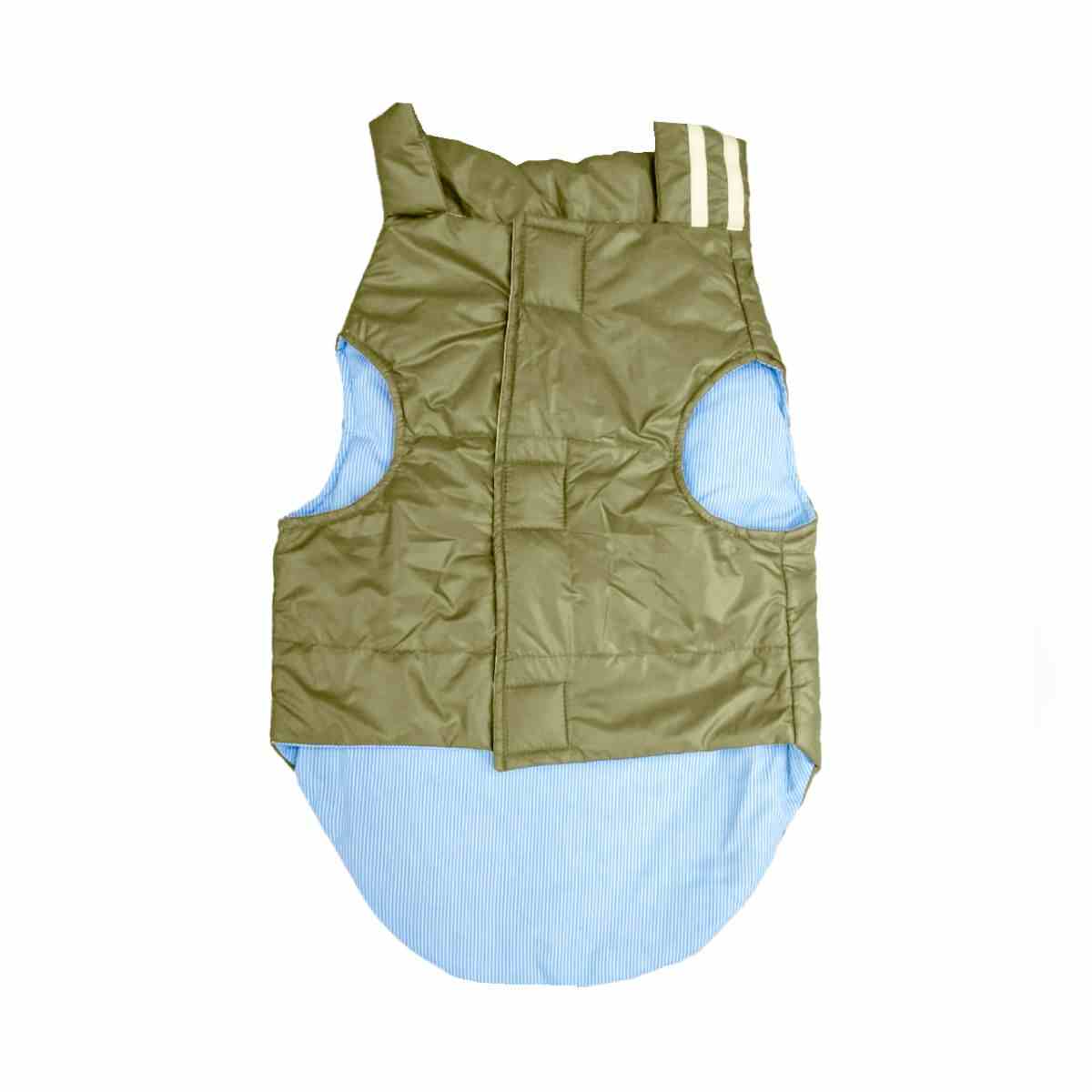 EZRA Puffer Dog Jacket – Olive Green | Warm, Water-Resistant Winter Coat for Dogs