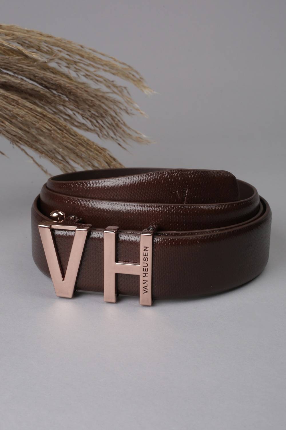 Men Brown Textured Formal Belt