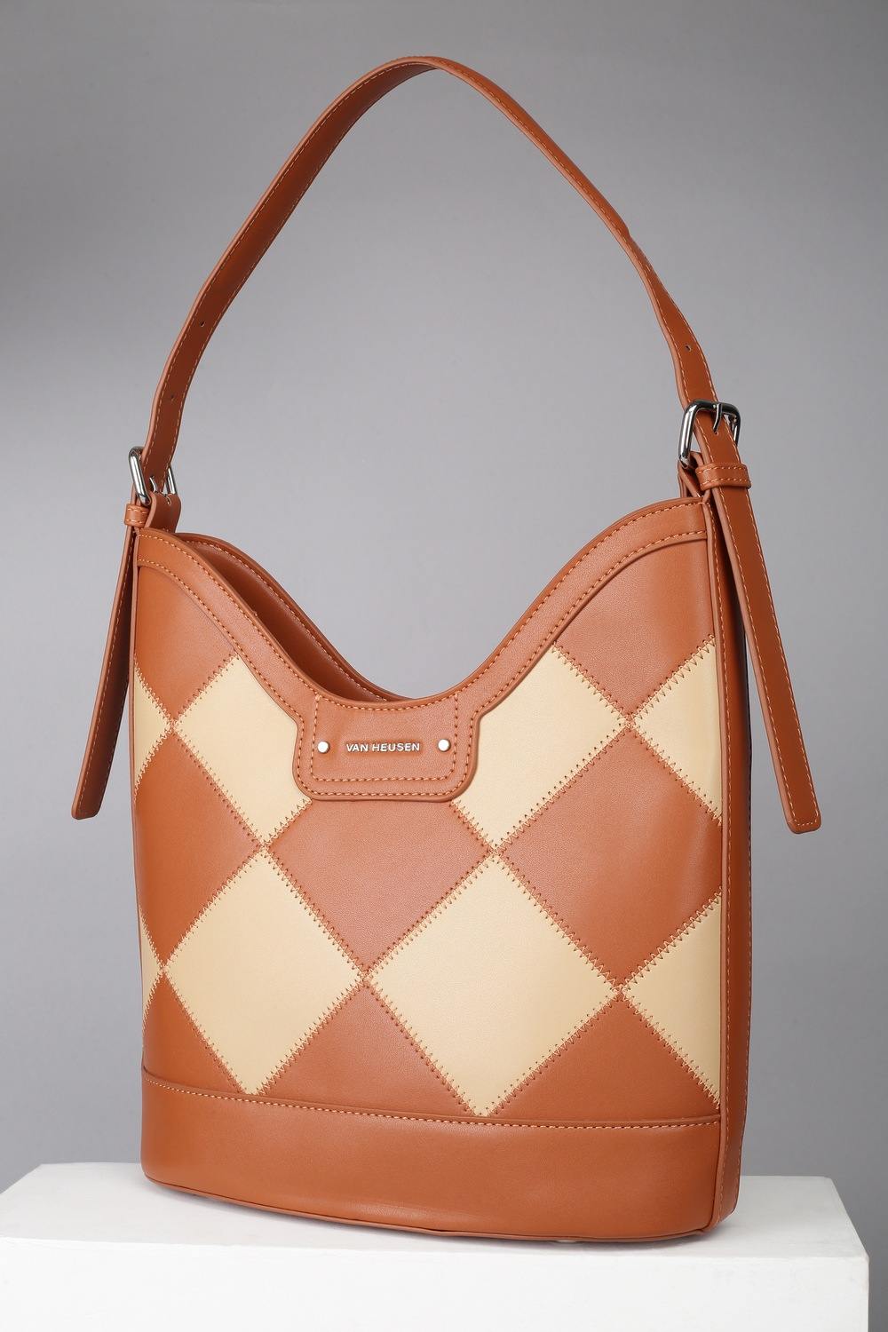 Women Brown Print Casual Handbag