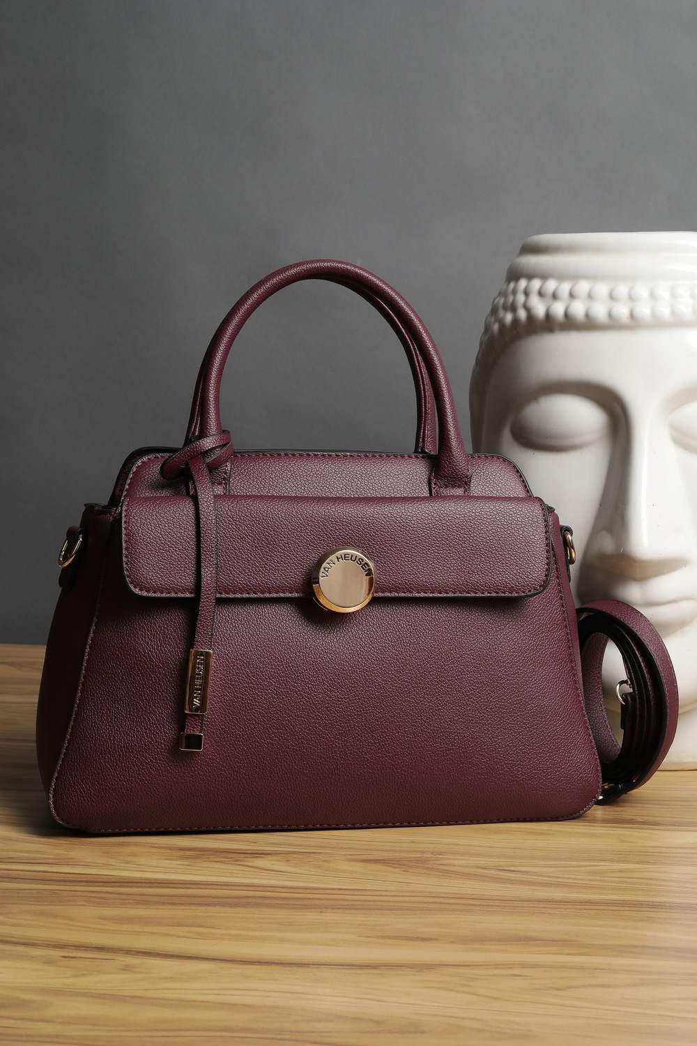 Women Purple Textured Casual Handbag