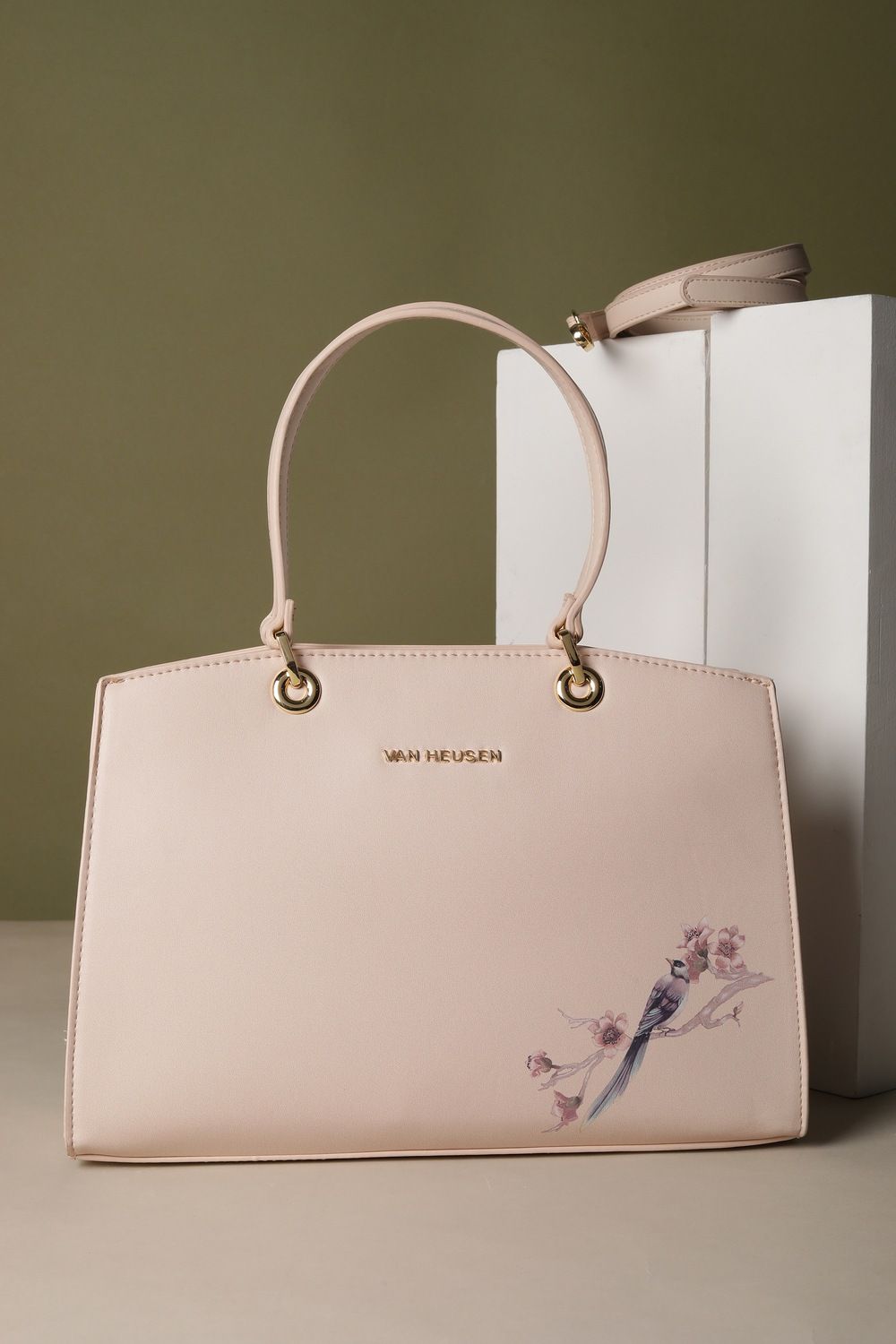 Women Pink Print Casual Handbag