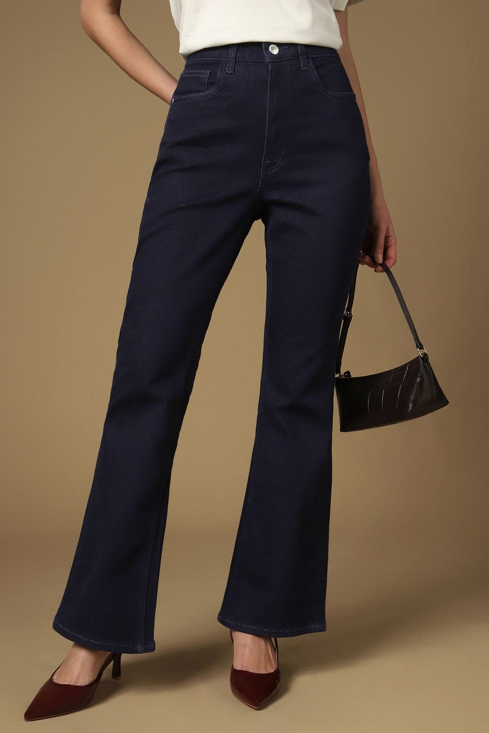 Women Navy Mid Wash Jeans