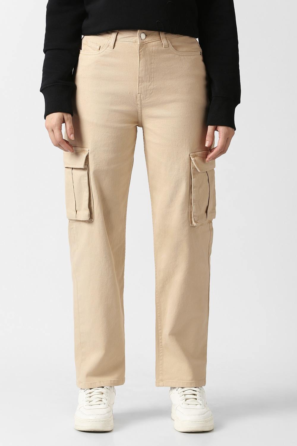 Women Beige Dark Wash Jeans