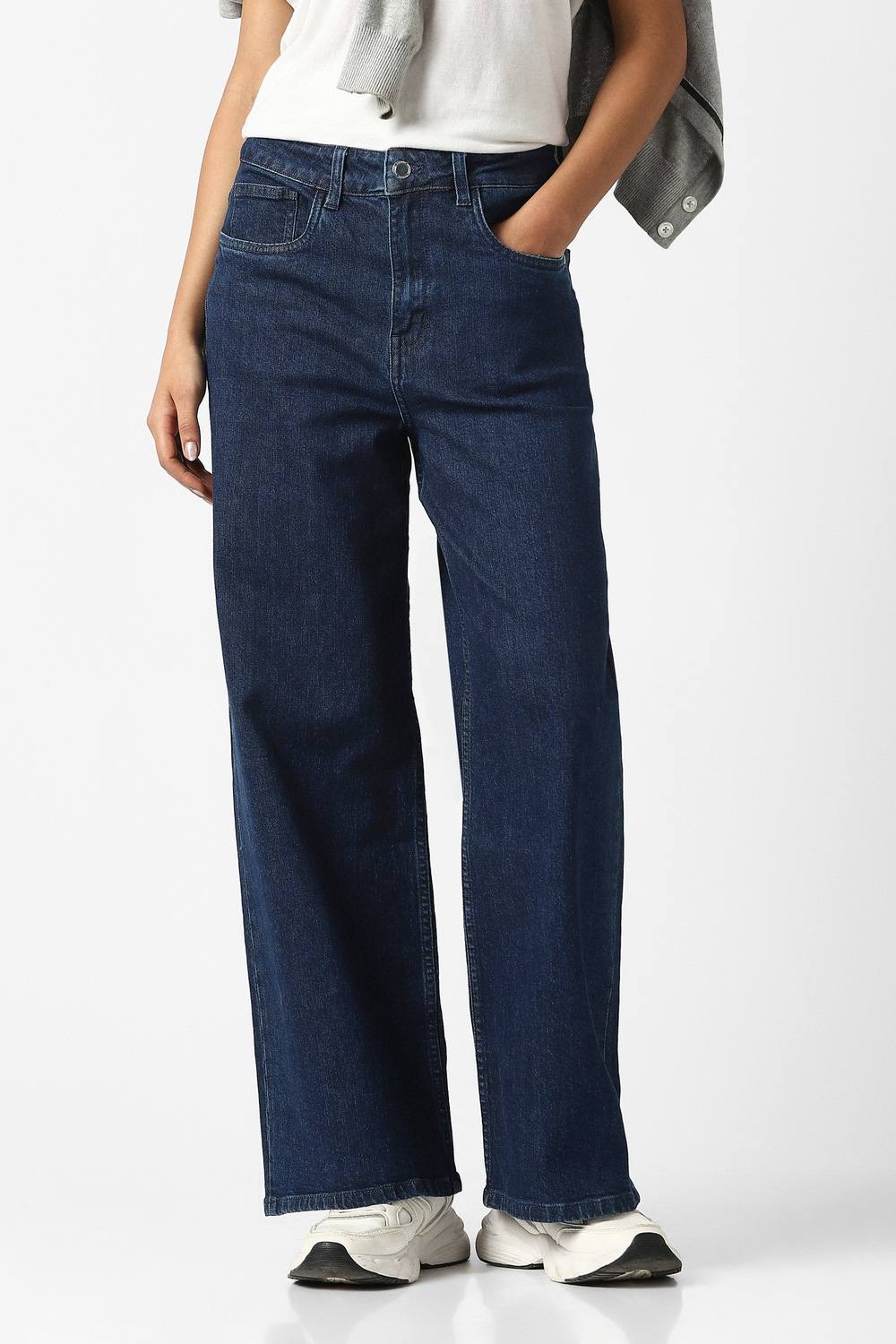 Women Navy Dark Wash Jeans