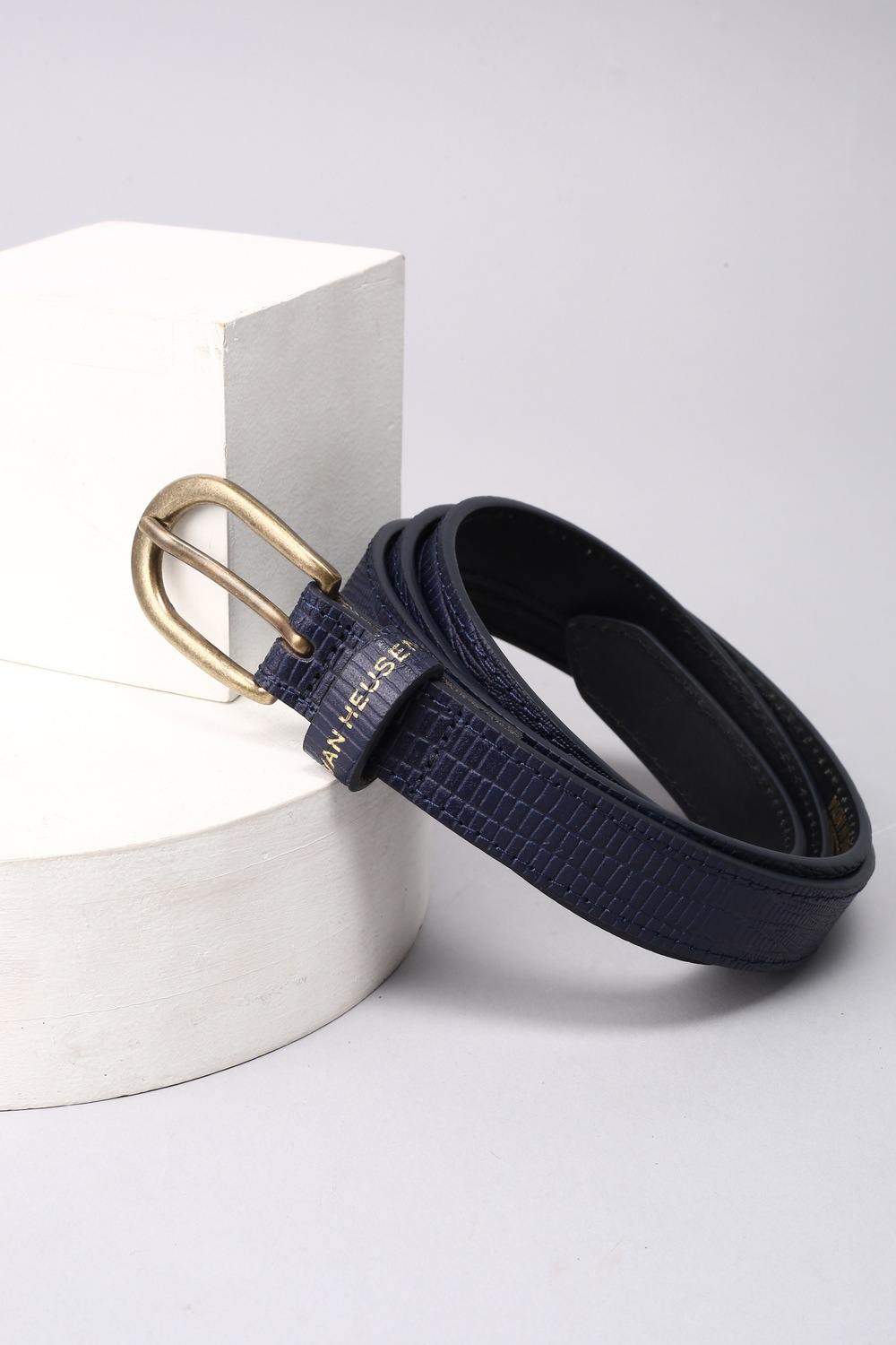 Women Navy Textured Casual Belt