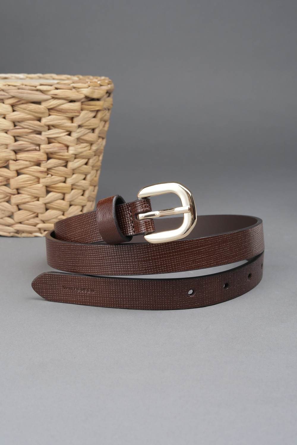 Women Brown Textured Casual Belt