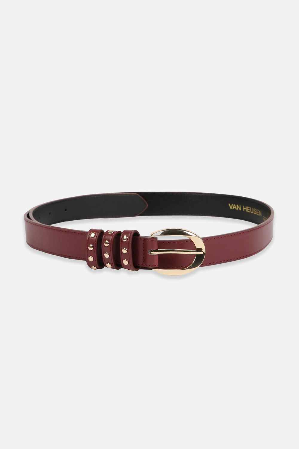 Women Maroon Solid Casual Belt