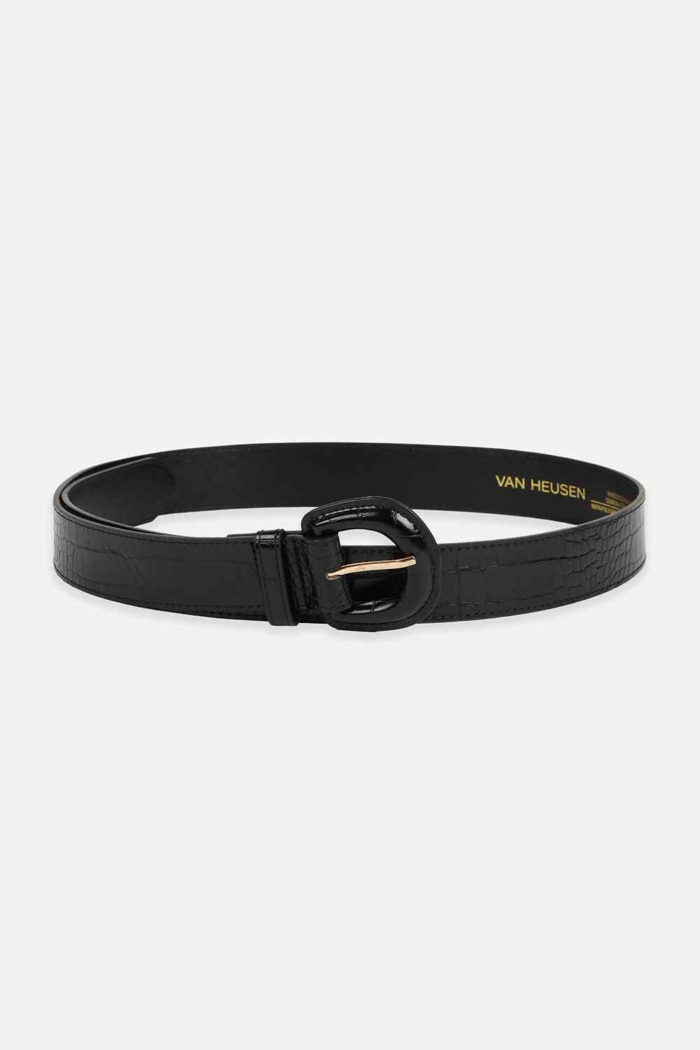 Women Black Textured Casual Belt