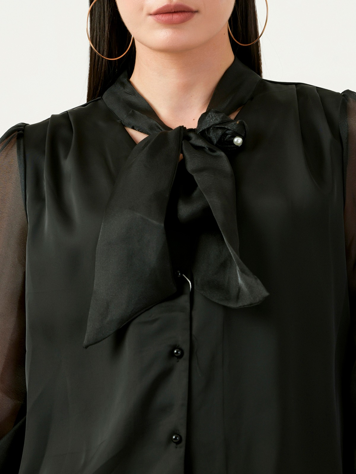 Albion Women Smart Premium Black Blouson Top