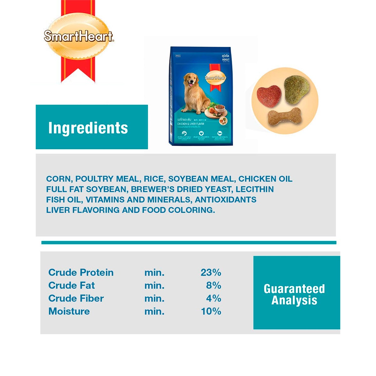 Smart Heart Adult Chicken & Liver Dry Dog Food