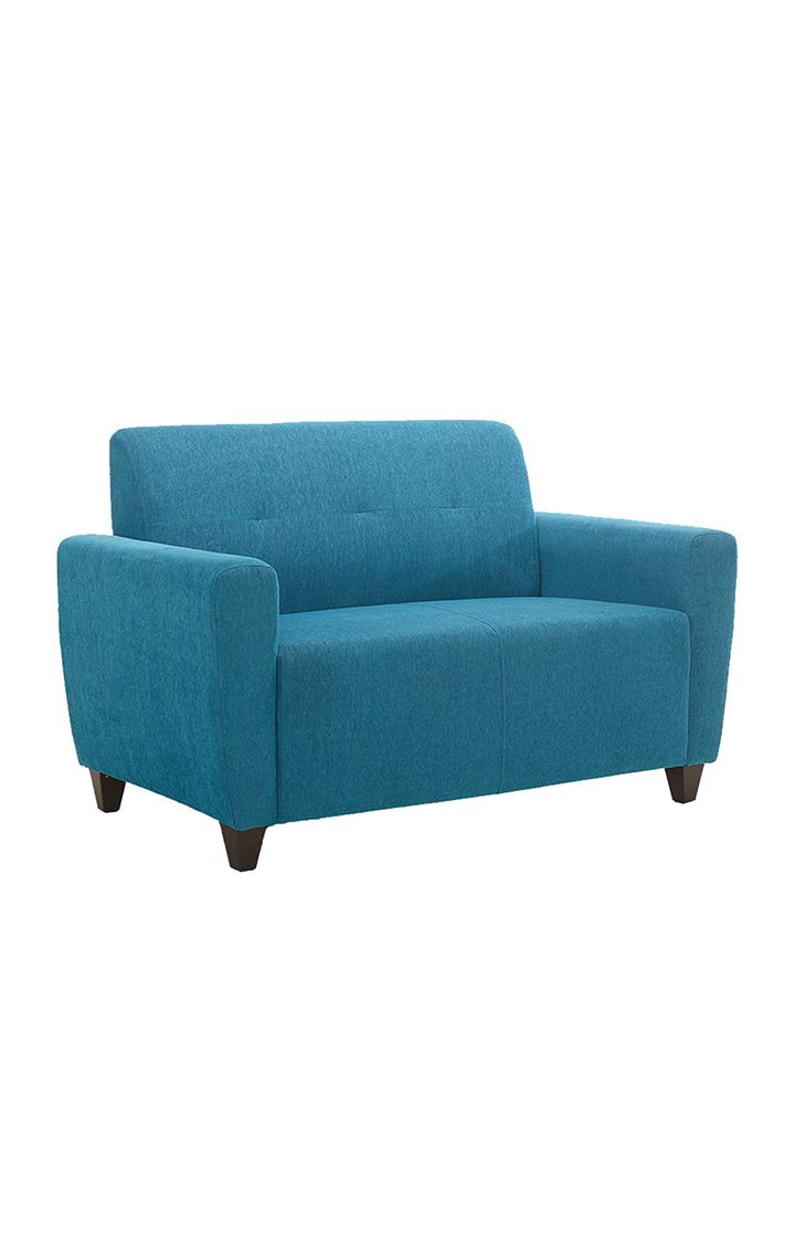 neudot Elegance Sofa for Living Room |2 Person Sofa|Premium Fabric with Cushioned Armrest | Solid Wood Frame|2 Seater in Scuba Blue Color