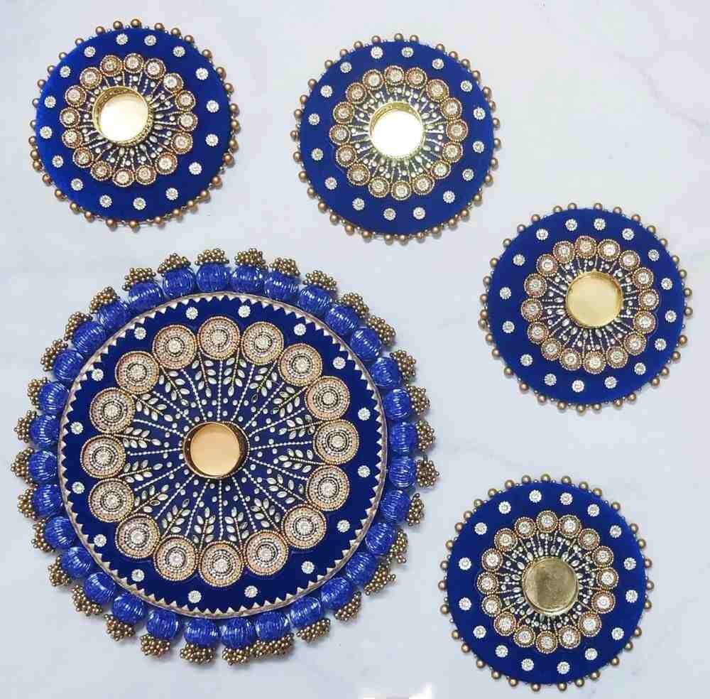 Kundan Handwork Tea-light Candle Rangoli