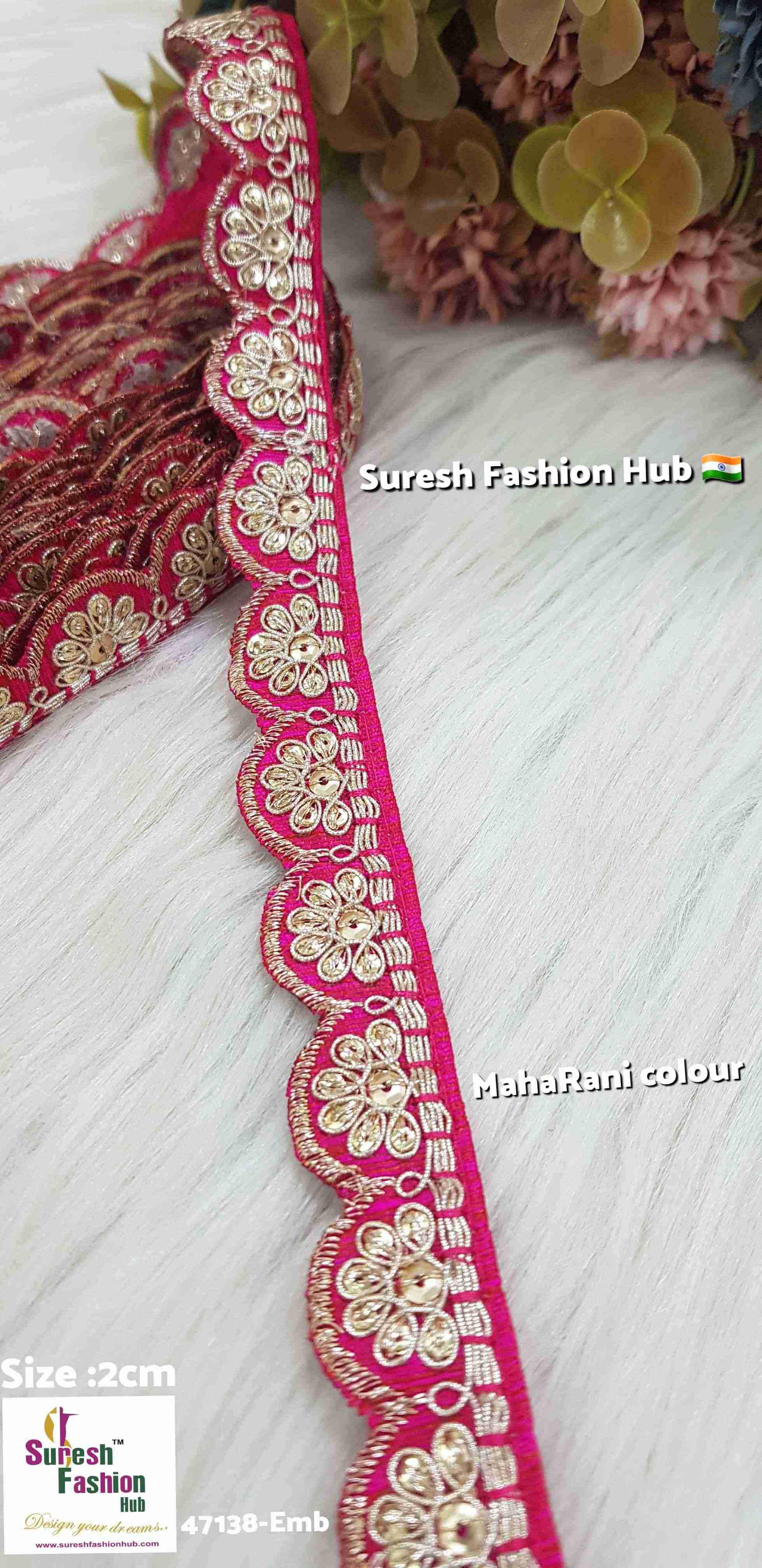 Exquisite Maharani Color Embroidered Raw Silk Lace Trim