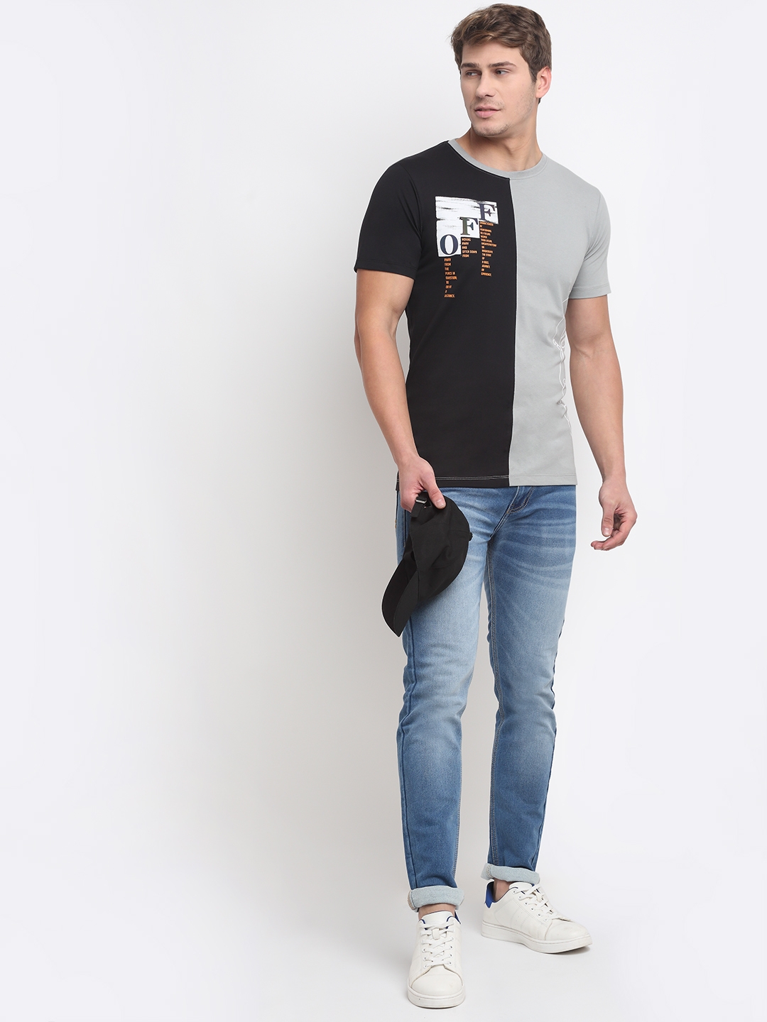 VENITIAN | Venitian Men Printed Cotton Round Neck MultiColoured T-shirt  2