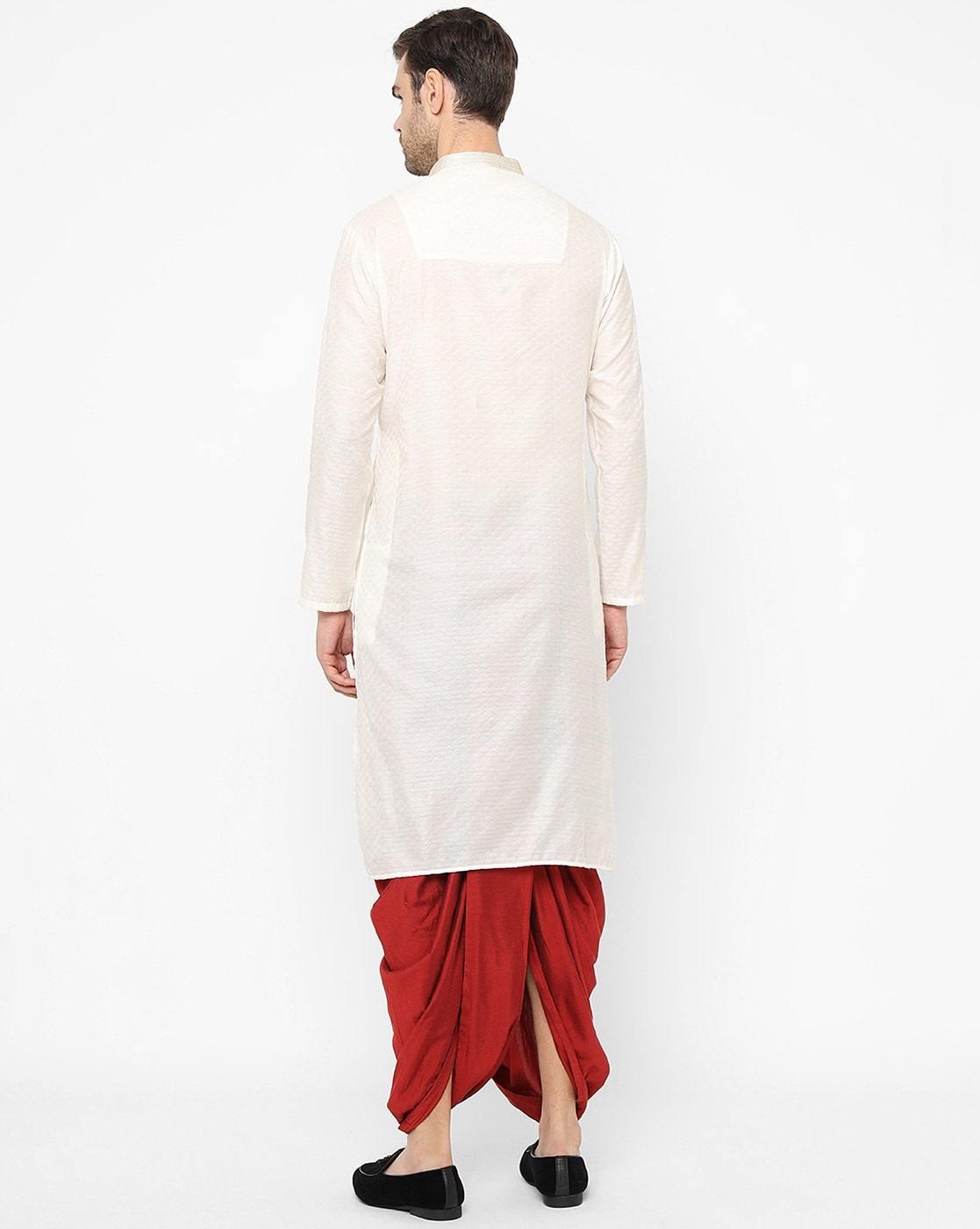 Chitwan Mohan Men Silk Cotton Printed Kurta Set