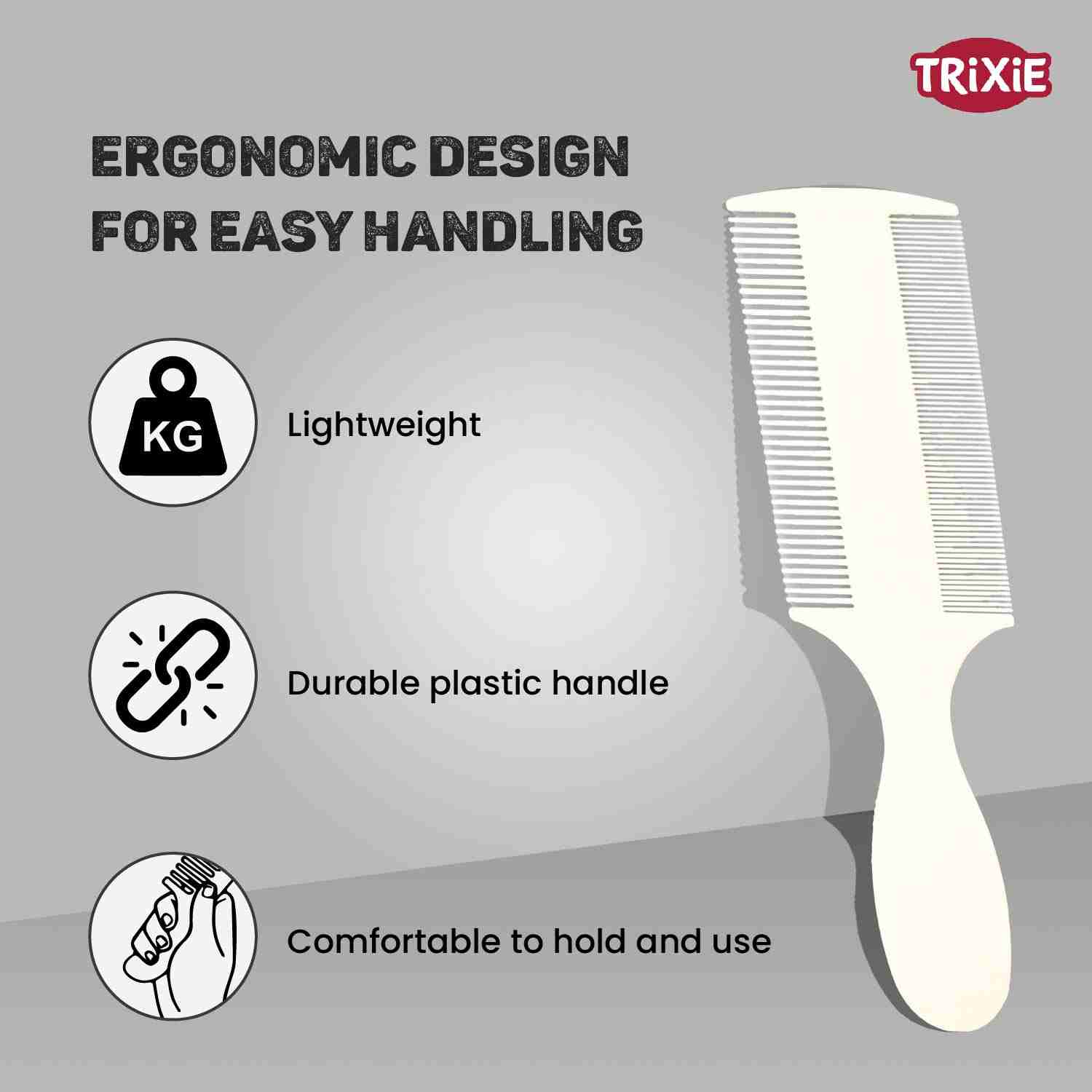 Trixie Flea & Dust Comb for Dogs and Cats, Double Sided 14 cm