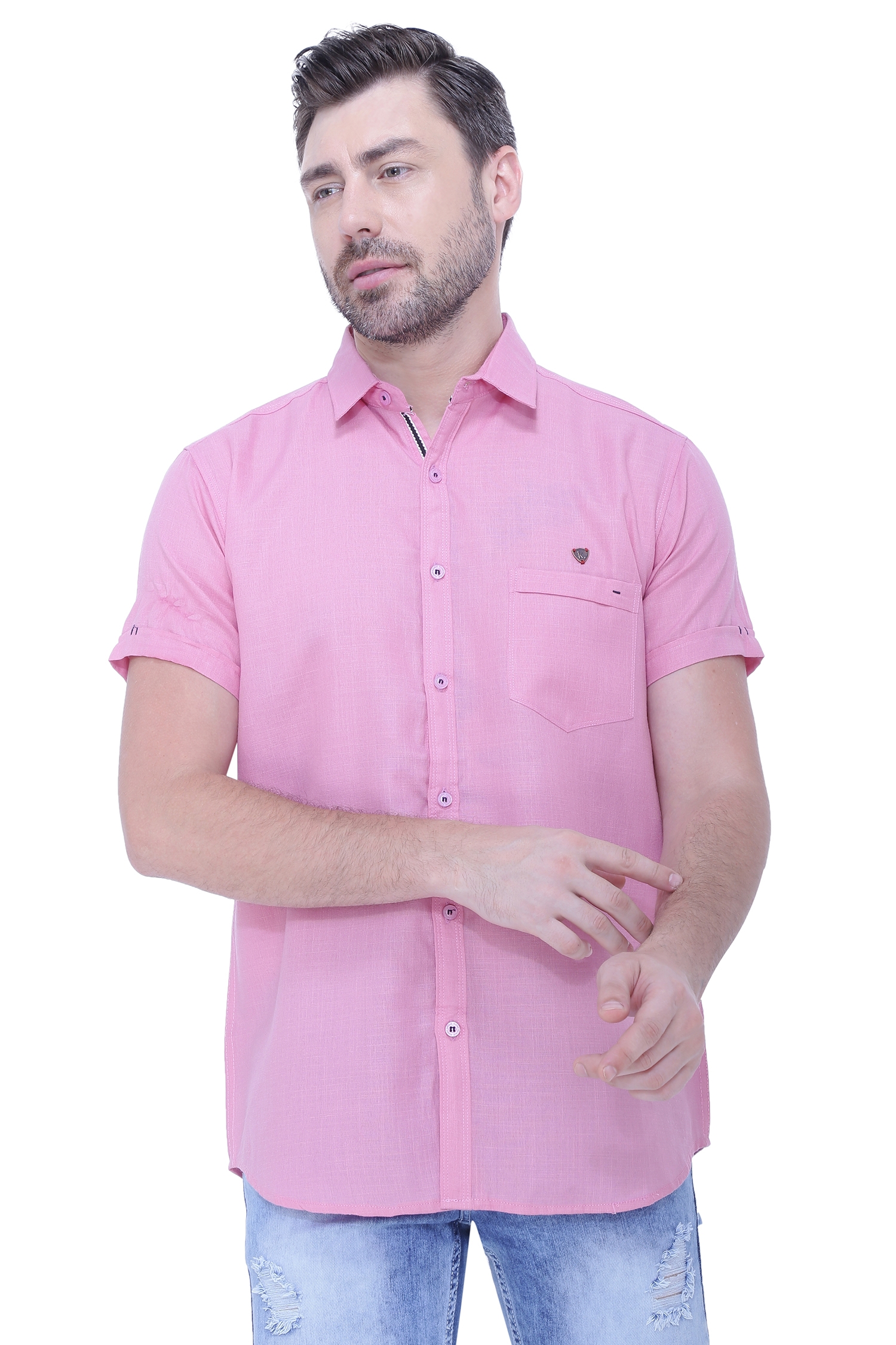 Kuons Avenue | Kuons Avenue Men's Linen Blend Half Sleeves Casual Shirt-KACLHS1232 0