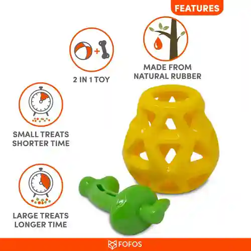 Barkbutler Fofos Fruity Bites Treat Dispensing Pear for Dogs