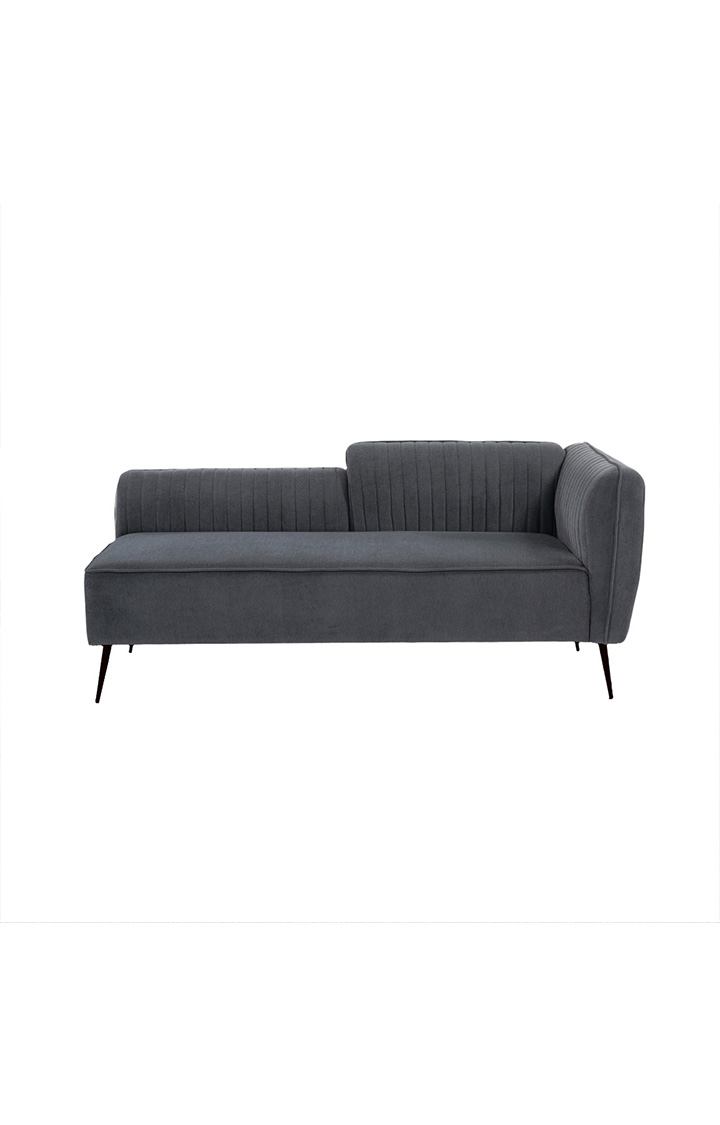neudot Diva RHS Sofa Chaise Lounger with Black Legs for Living Room|Bedroom|2 Person Sofa|Diwan|Premium Fabric | Solid Wood Frame|2 Seater (Colour : Graphite Grey (DIY))
