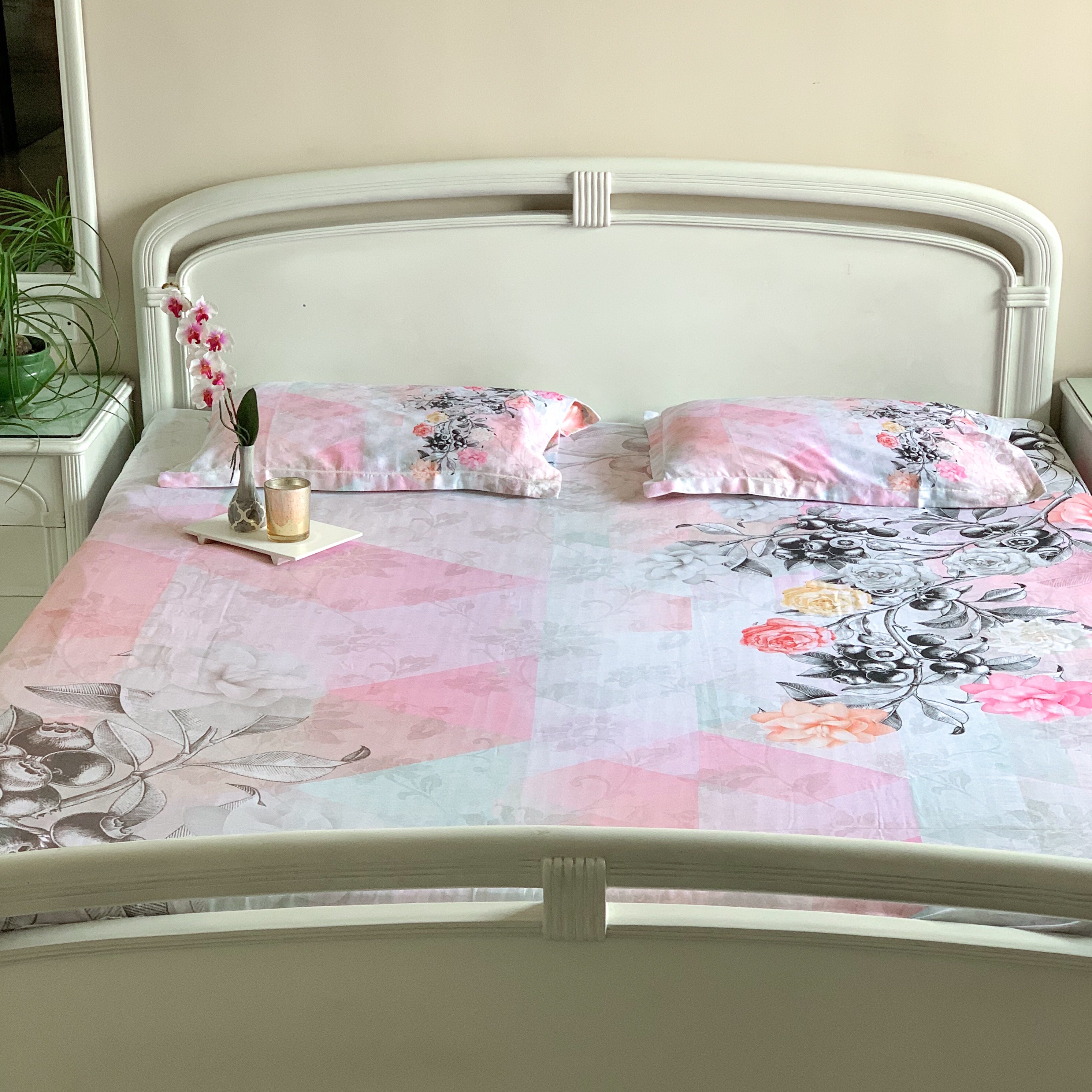 Boria Bistar | BORIA BISTAR 400 TC 100% Cotton California King 3D Digital Printed Bed Sheet|4