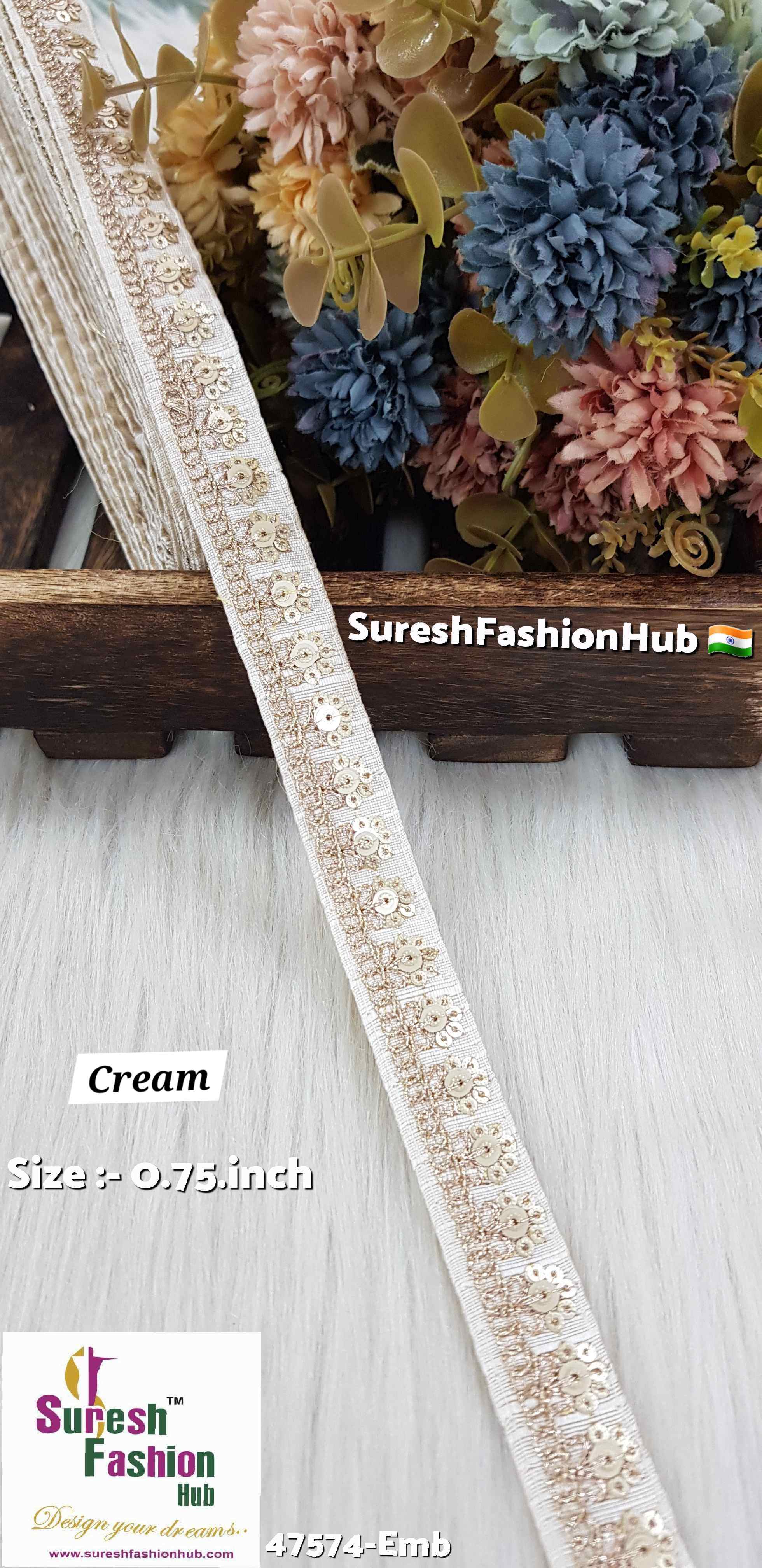 Embroidery Cream Elegance Surat Silk