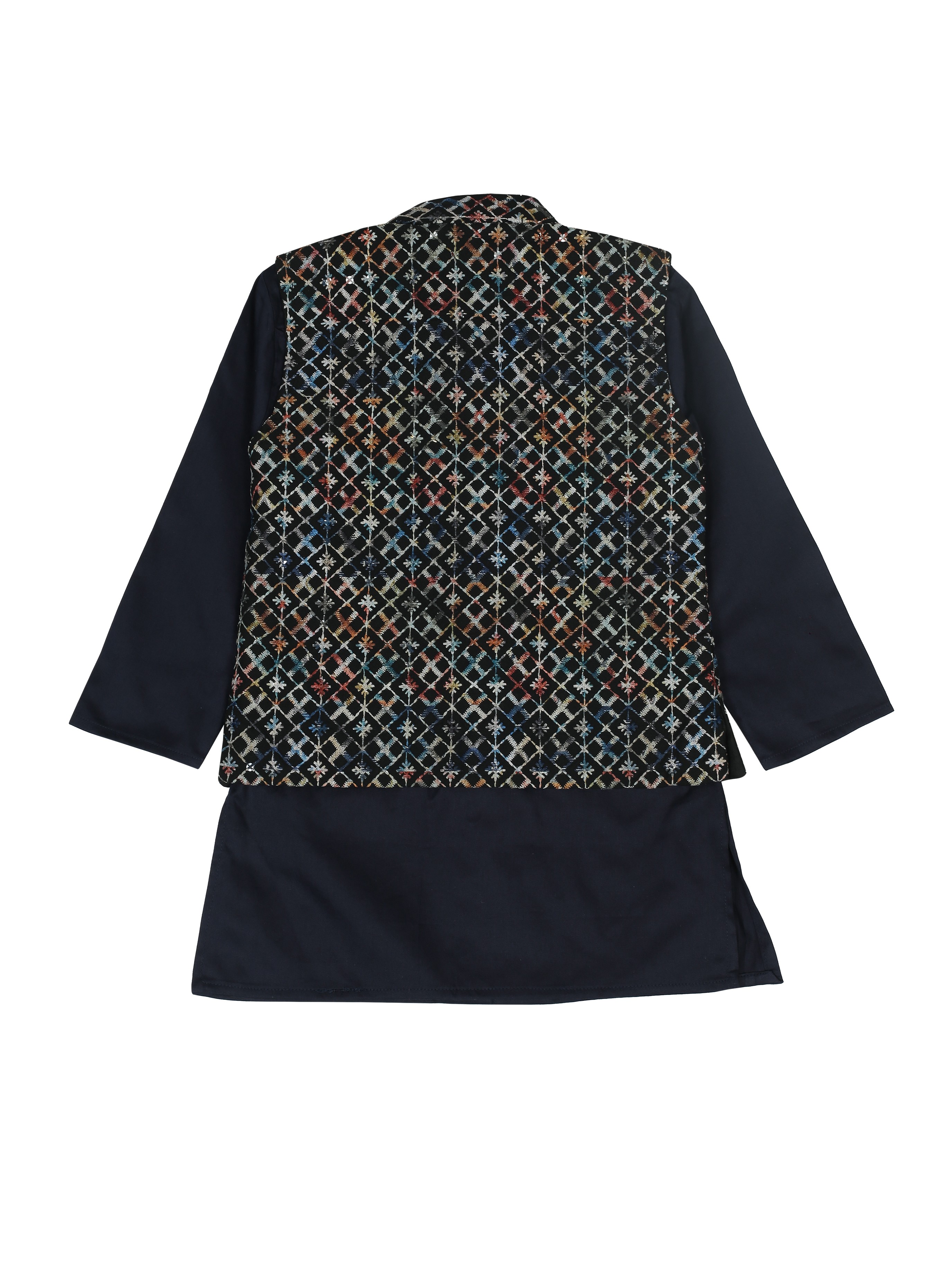 Albion Kids Boys Navy Blue Kurta Pyjama