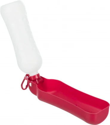Trixie Travel Bottle with Bowl for Dogs and Cats (Red)