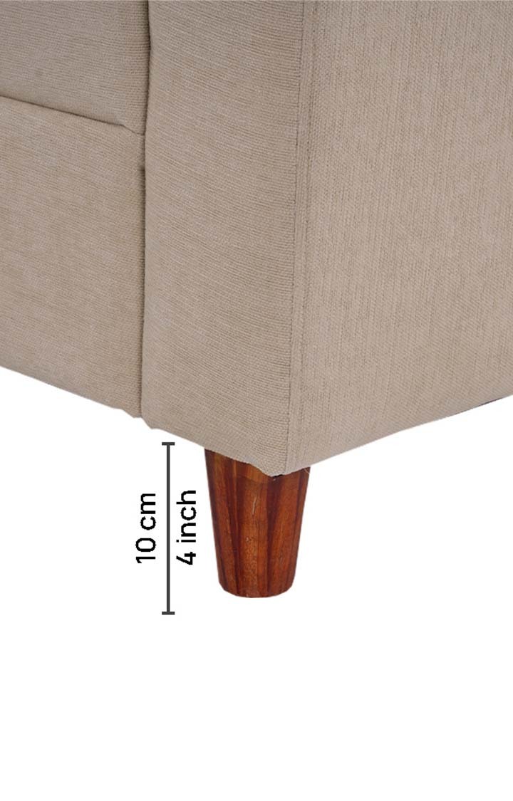 neudot Roman Sofa for Living Room |1 Person Sofa|Premium Fabric with Cushioned Armrest | Solid Wood Frame|1 Seater in Neo Beige Color