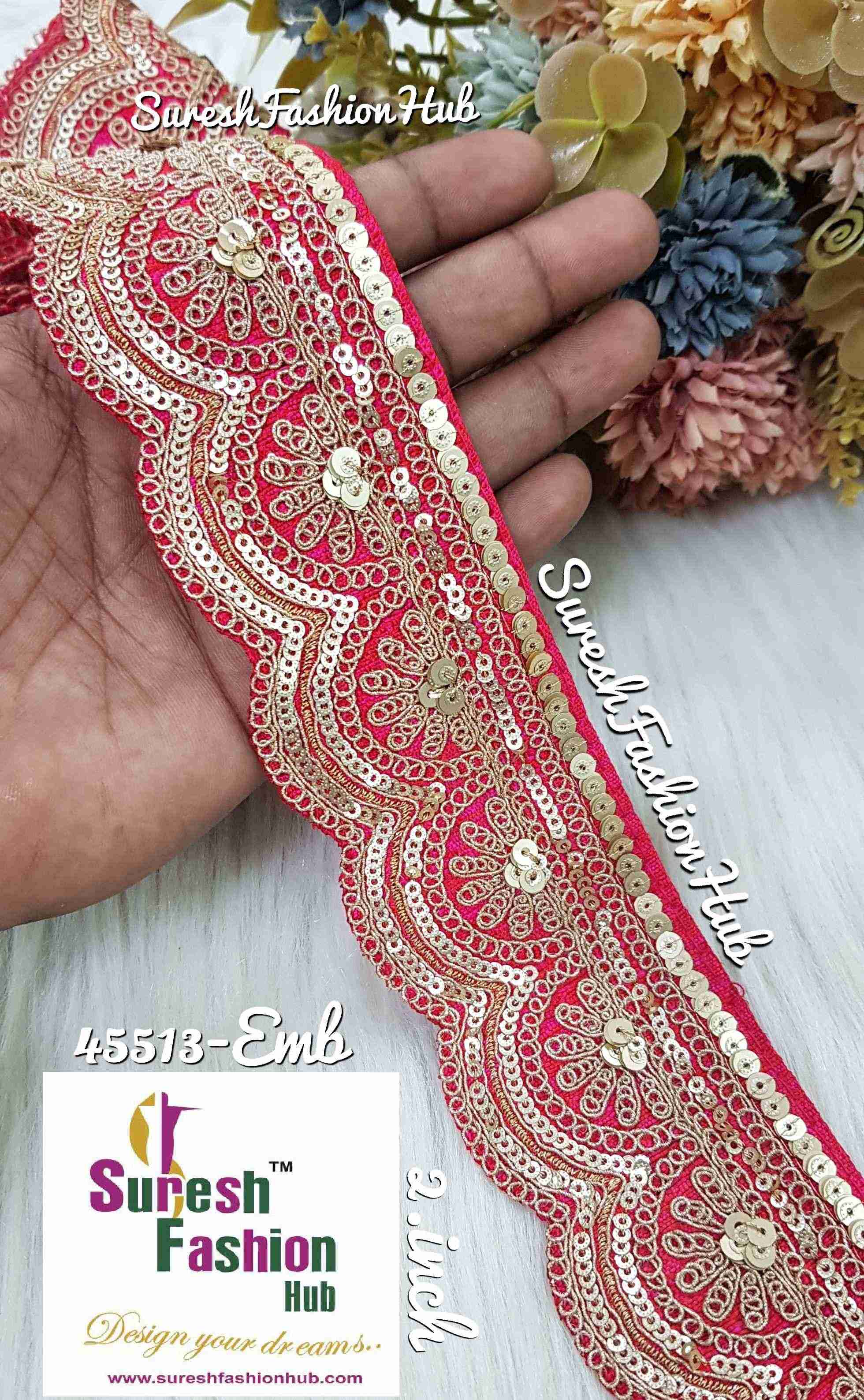 Sophisticated One-Sided Scalloped Lace Trim for Sarees