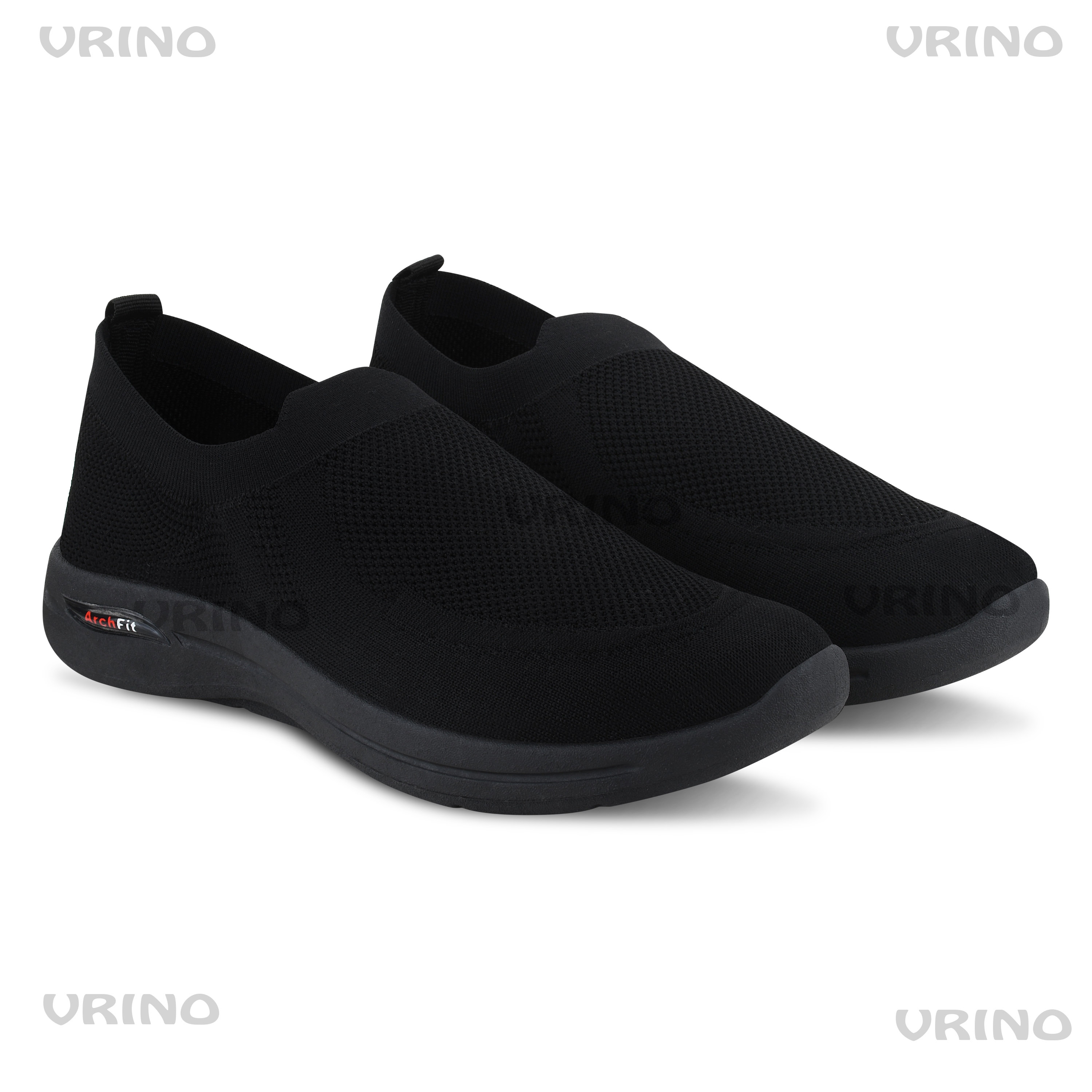 Men's Black Knitted Casual Slip-on Shoes
