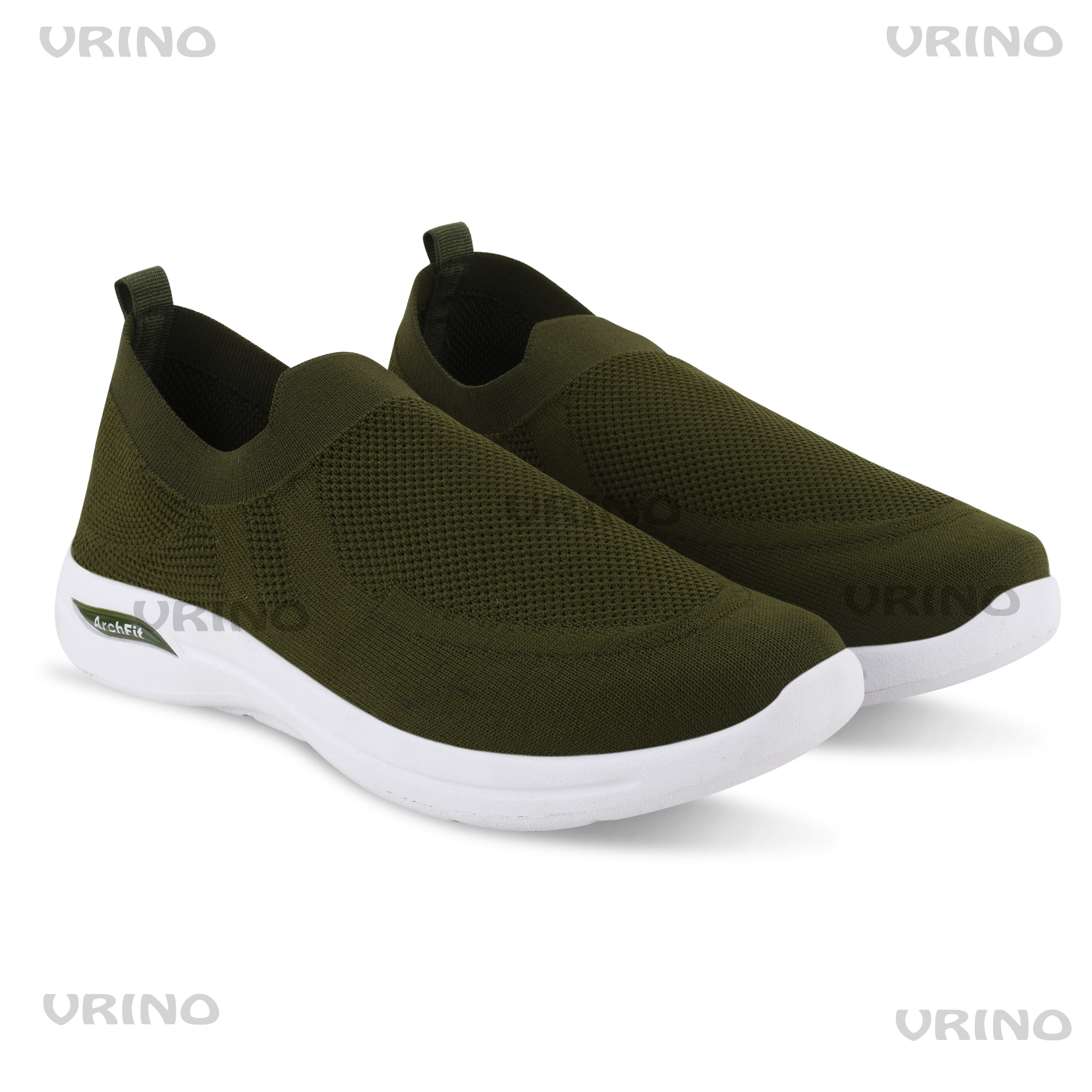 Men's Green Knitted Casual Slip-on Shoes
