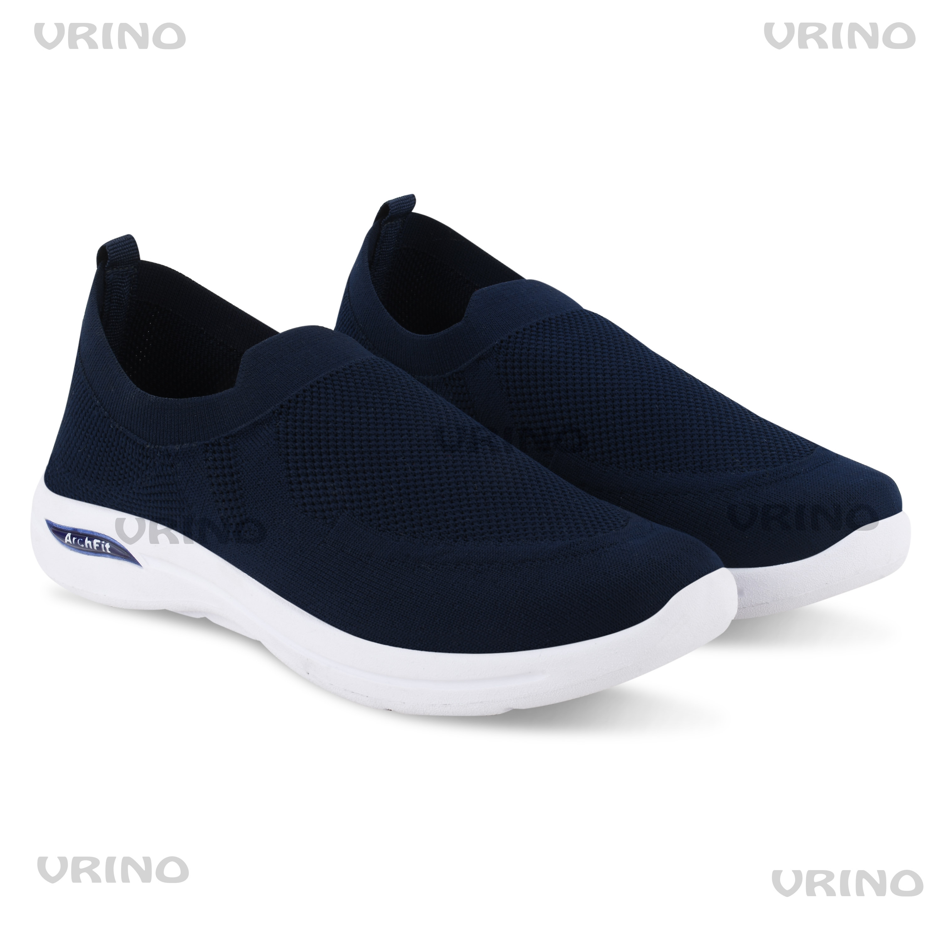 Men's Navy Knit Casual Slip-on Shoes