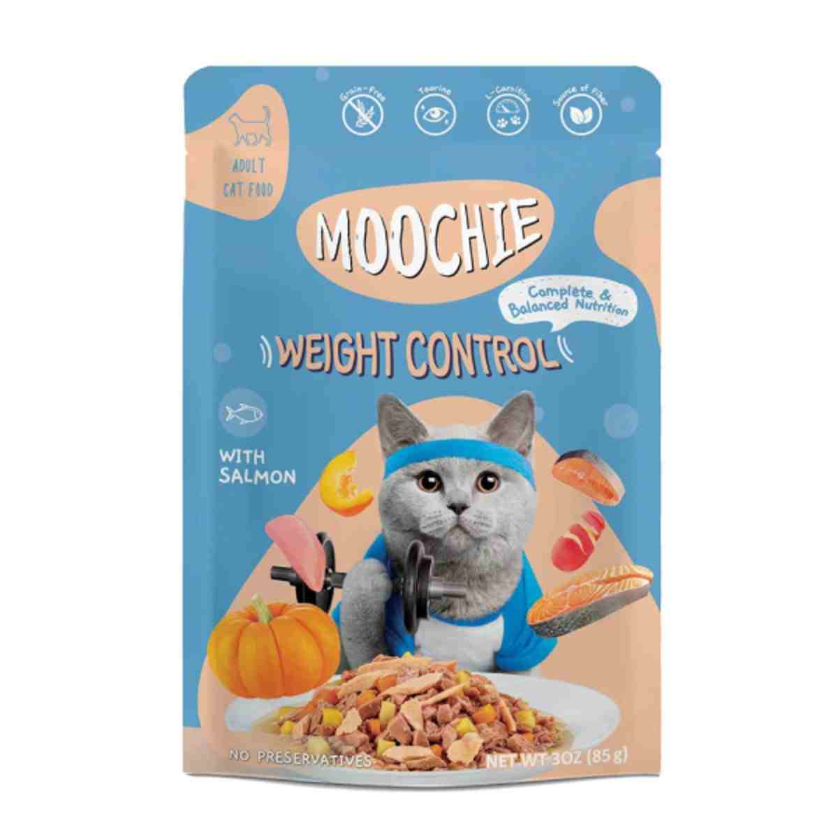 Moochie Mince With Salmon Weight Control Wet Cat Food - 85gm