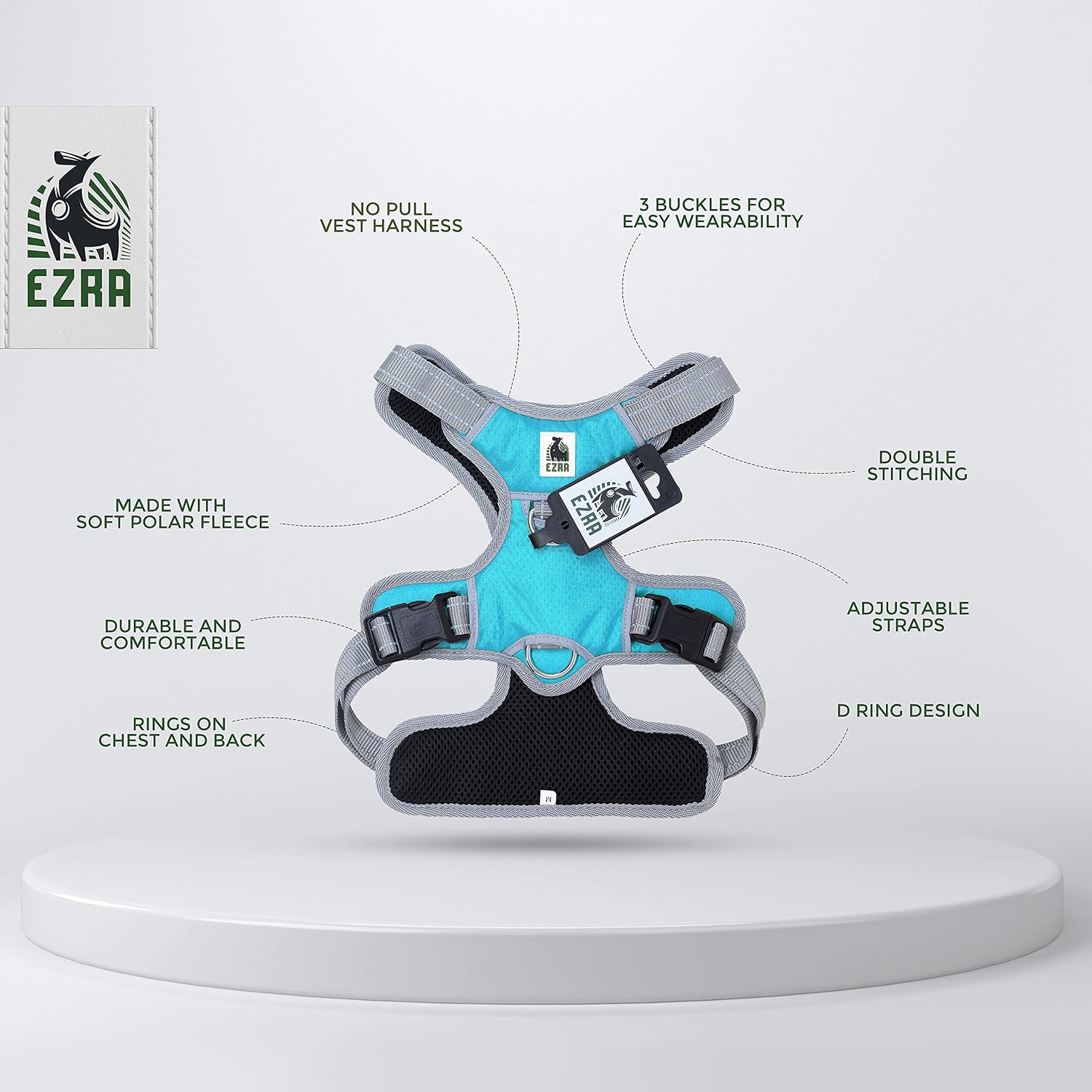 Ezra 2X Sport Harness No Pull Size for Dogs, Blue