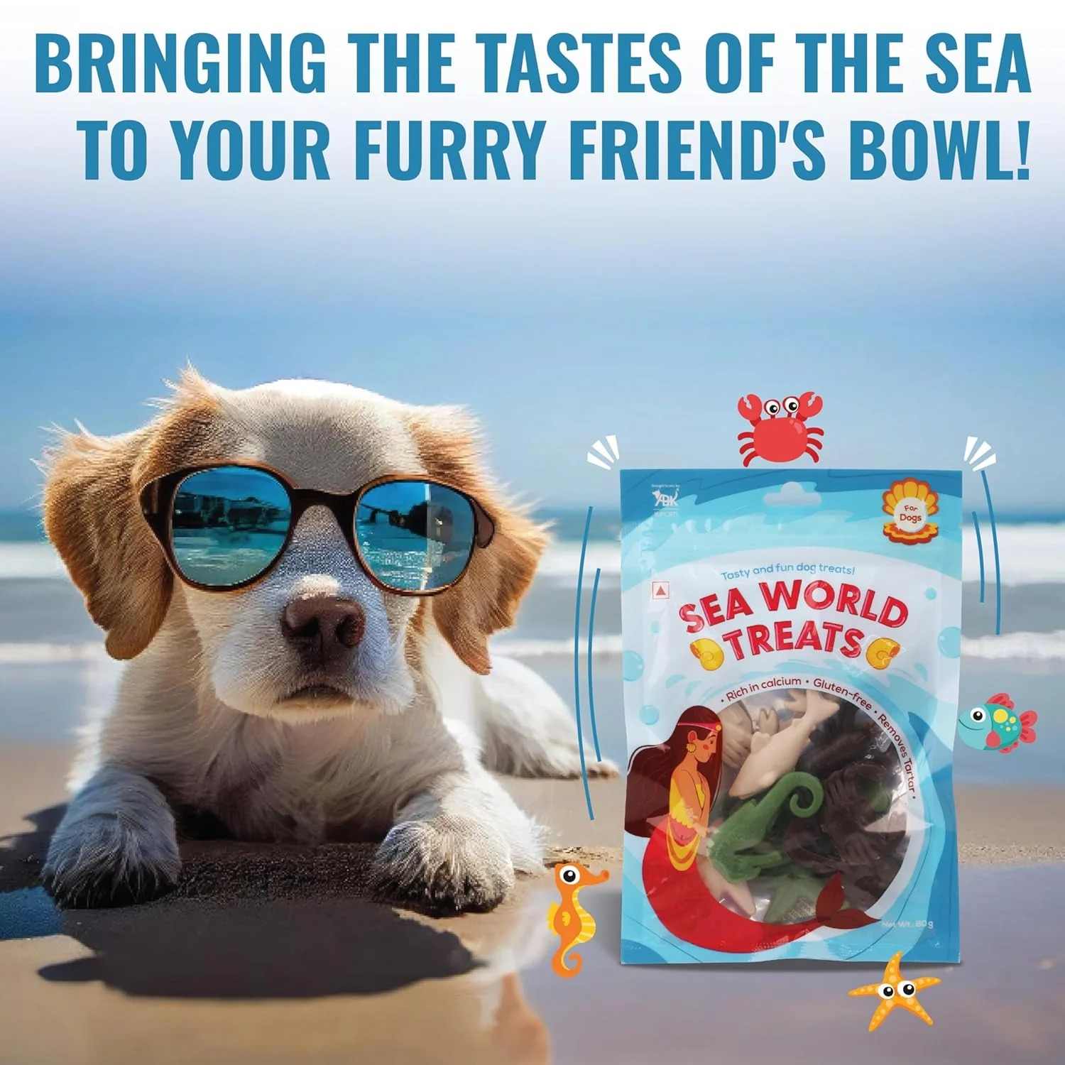 Sea World Sea Animals Dental Treats for Dogs, 80 g