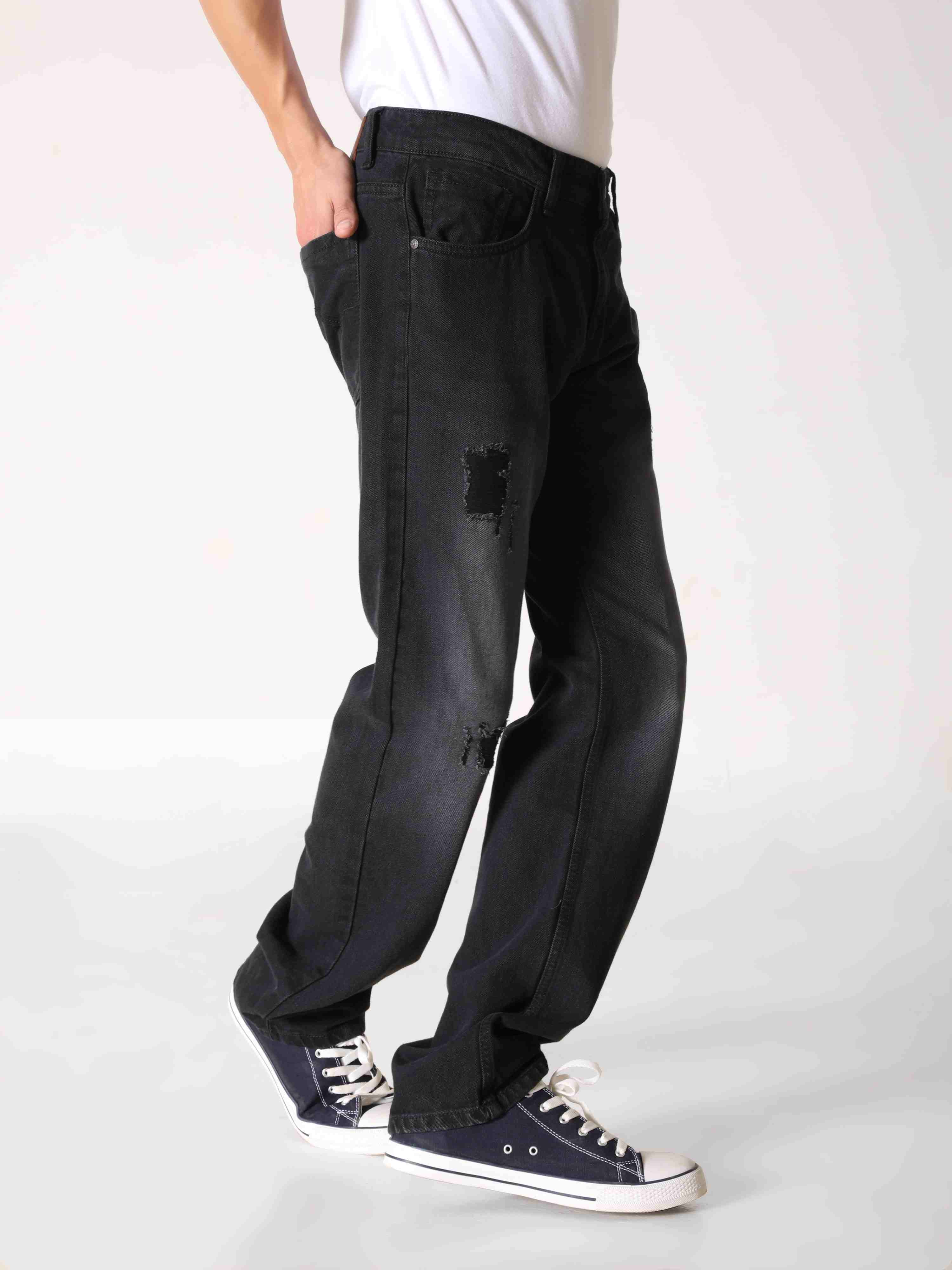 Midnight Black Distressed Denim Jeans