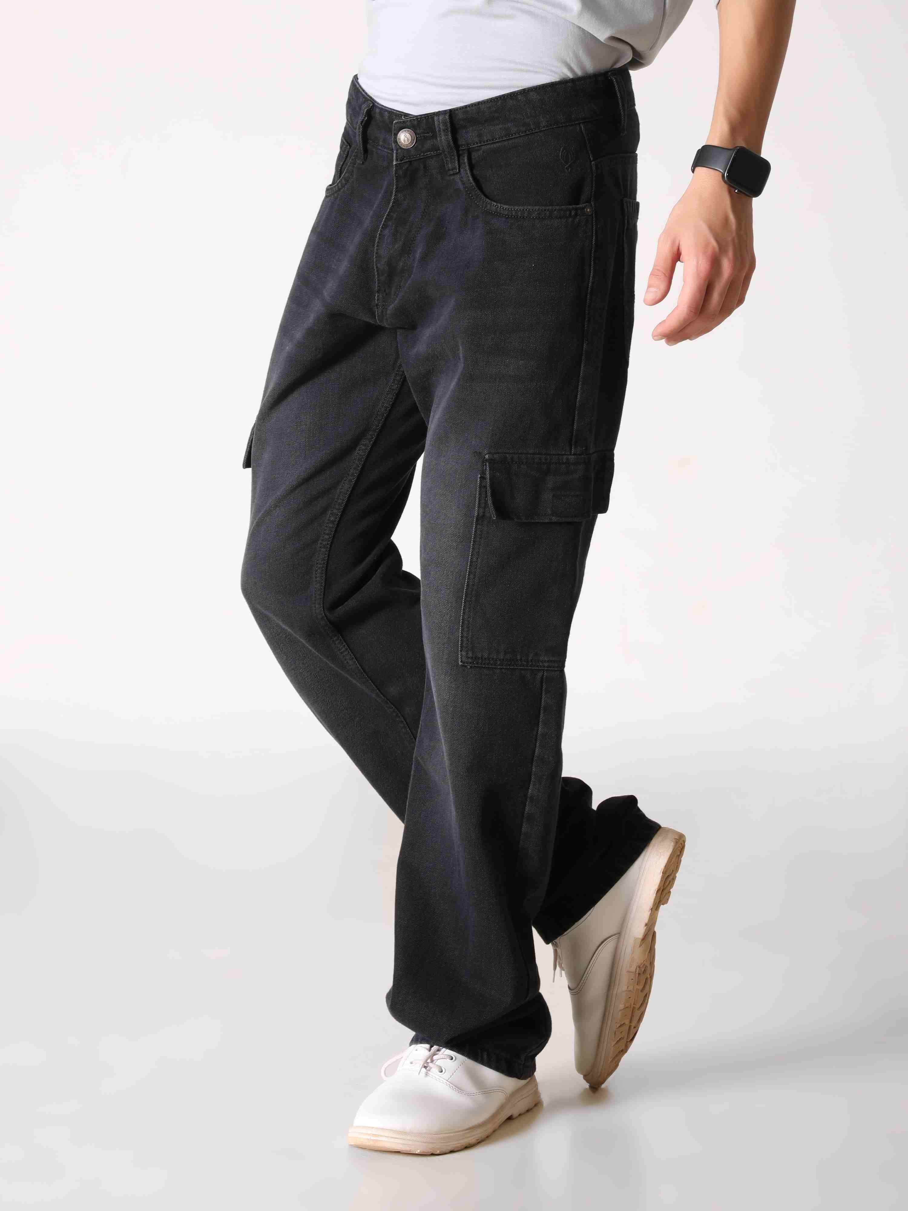 Onyx Black Denim Cargos
