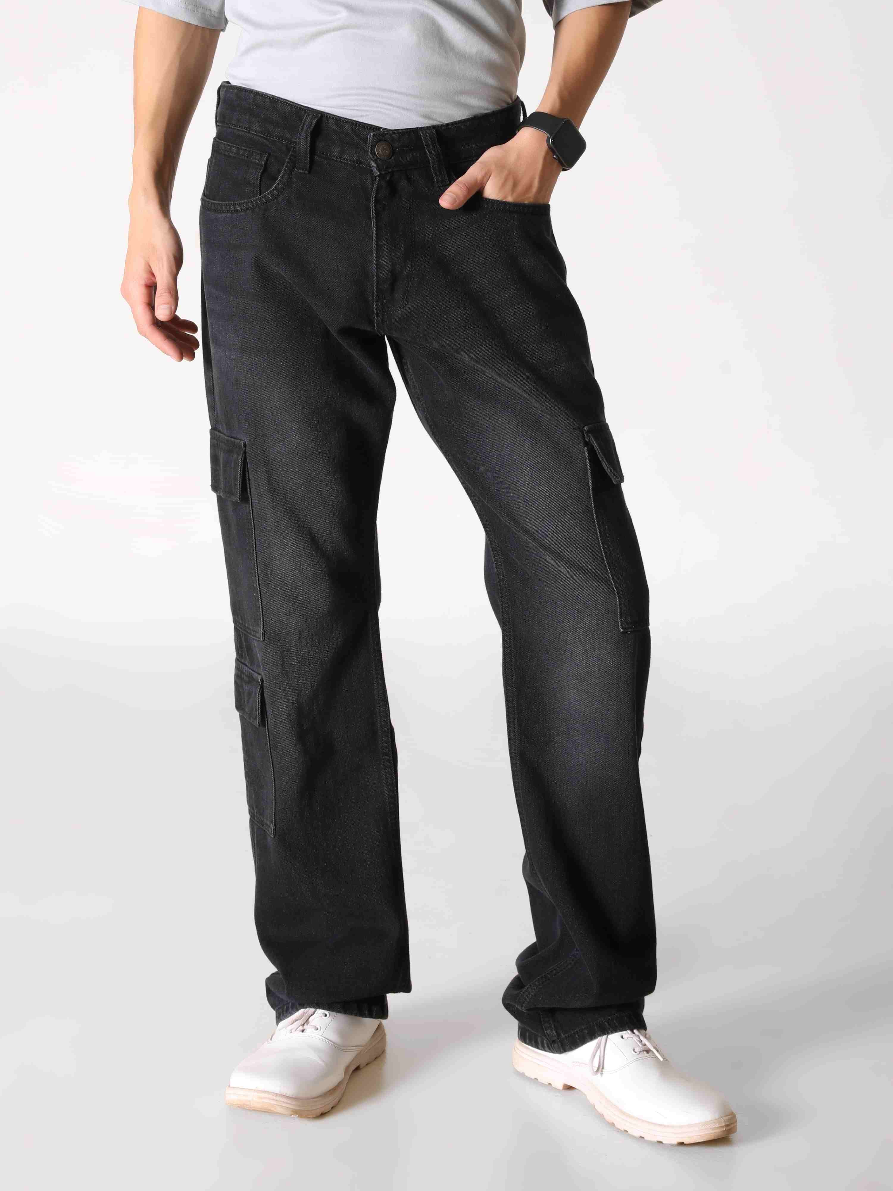 Onyx Black Denim Cargos