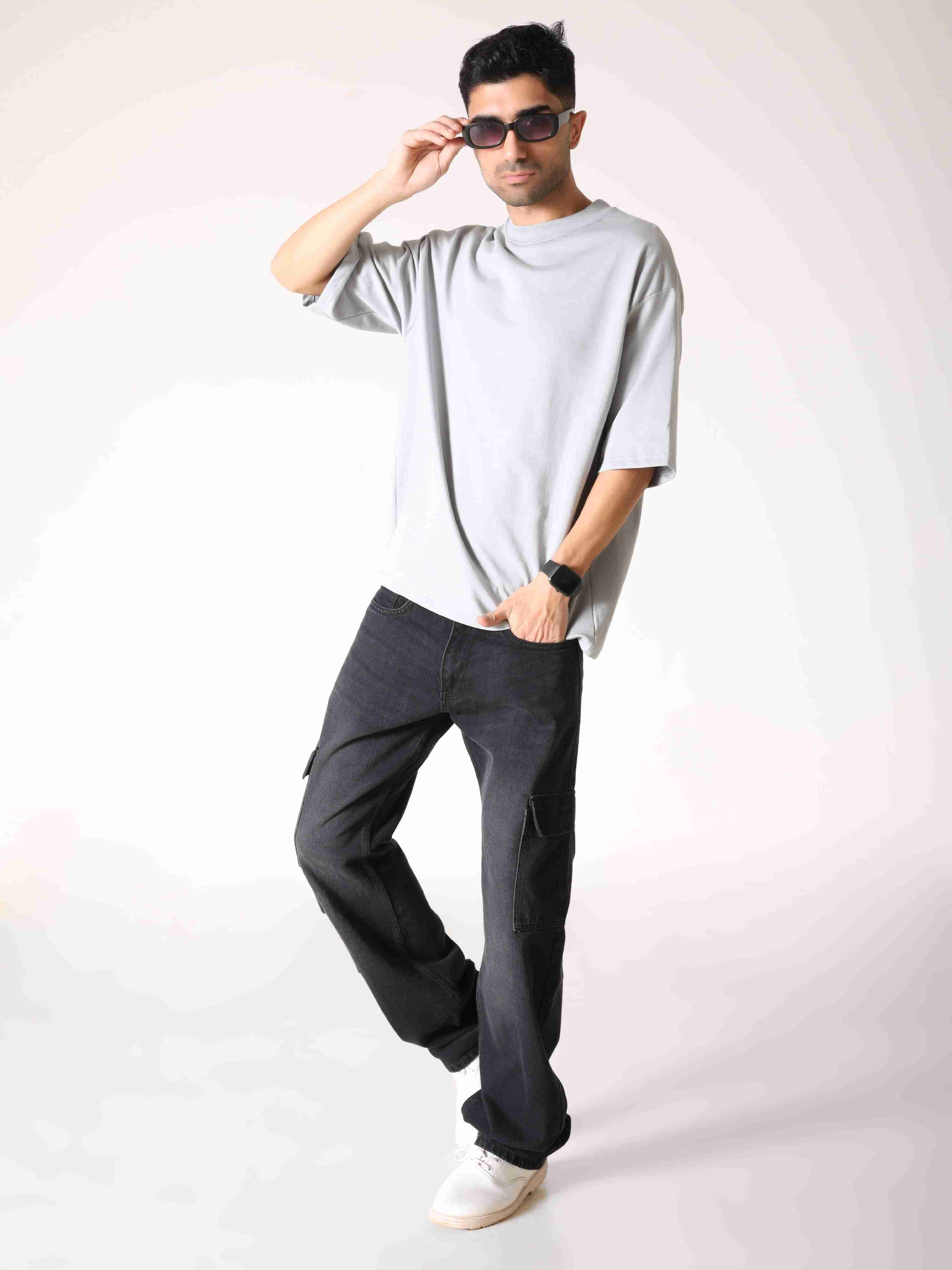Onyx Black Denim Cargos