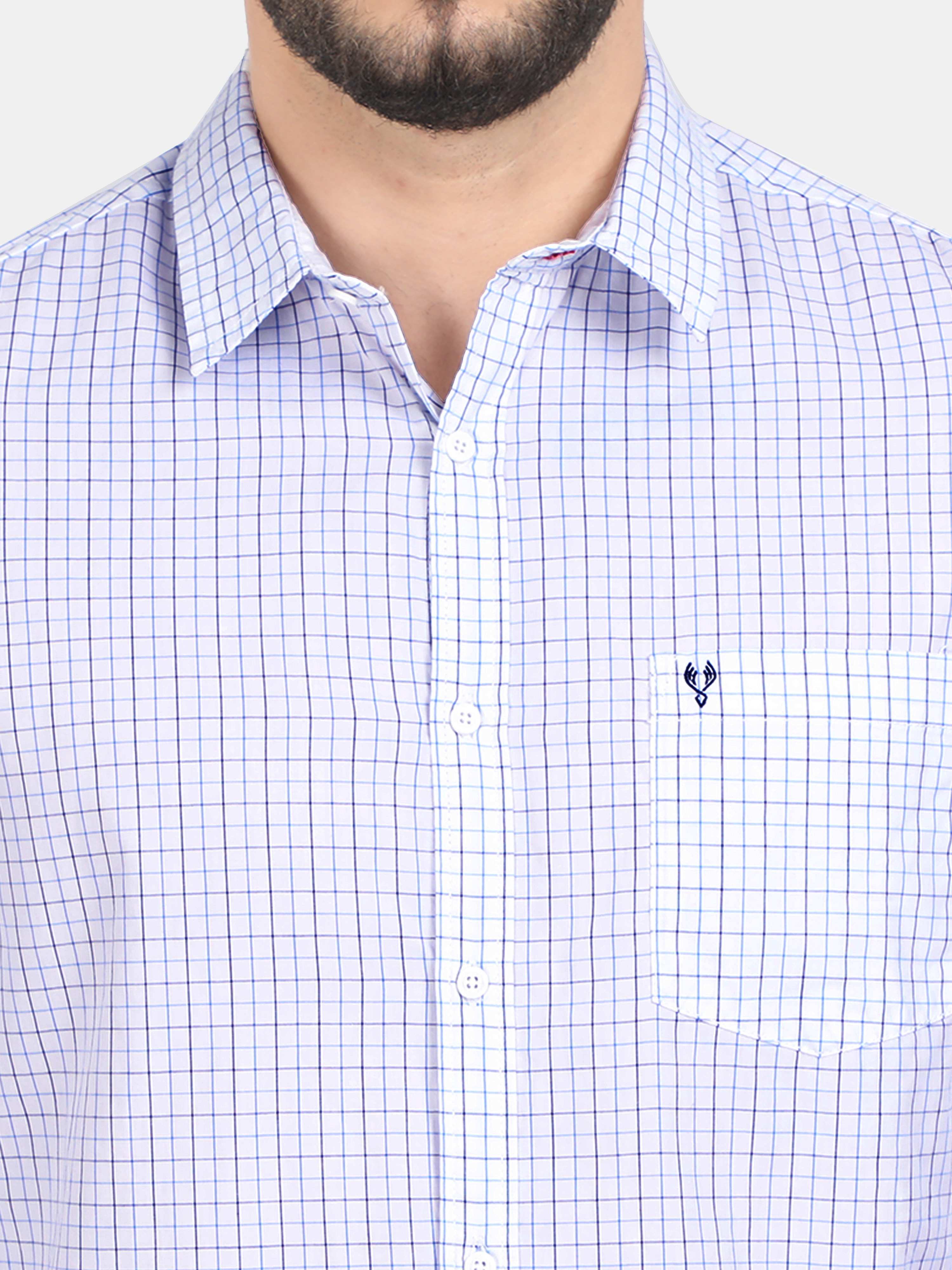 Vudu White Checked Full Sleeve Shirt