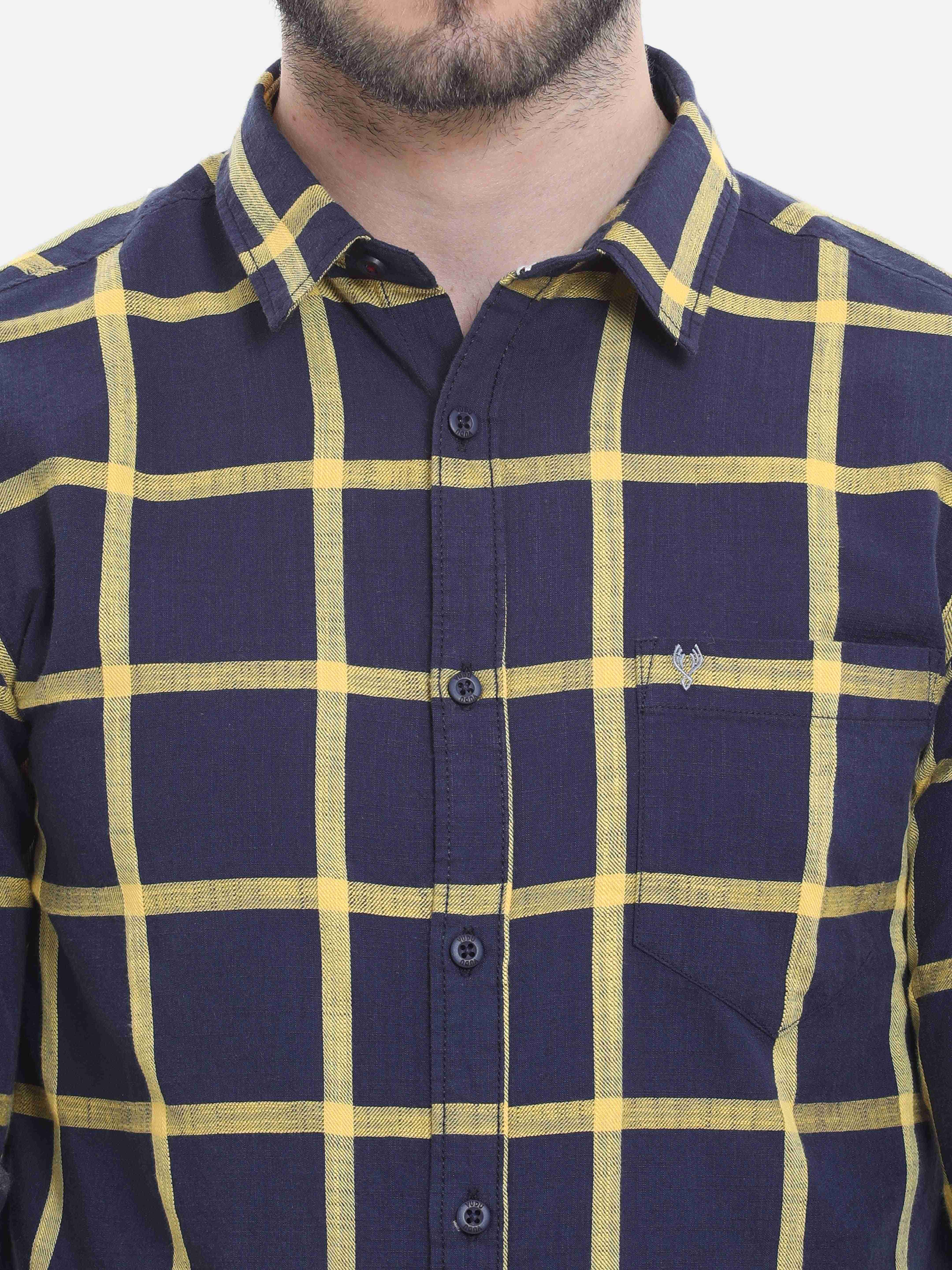 Yellow Windowpane Check Shirt