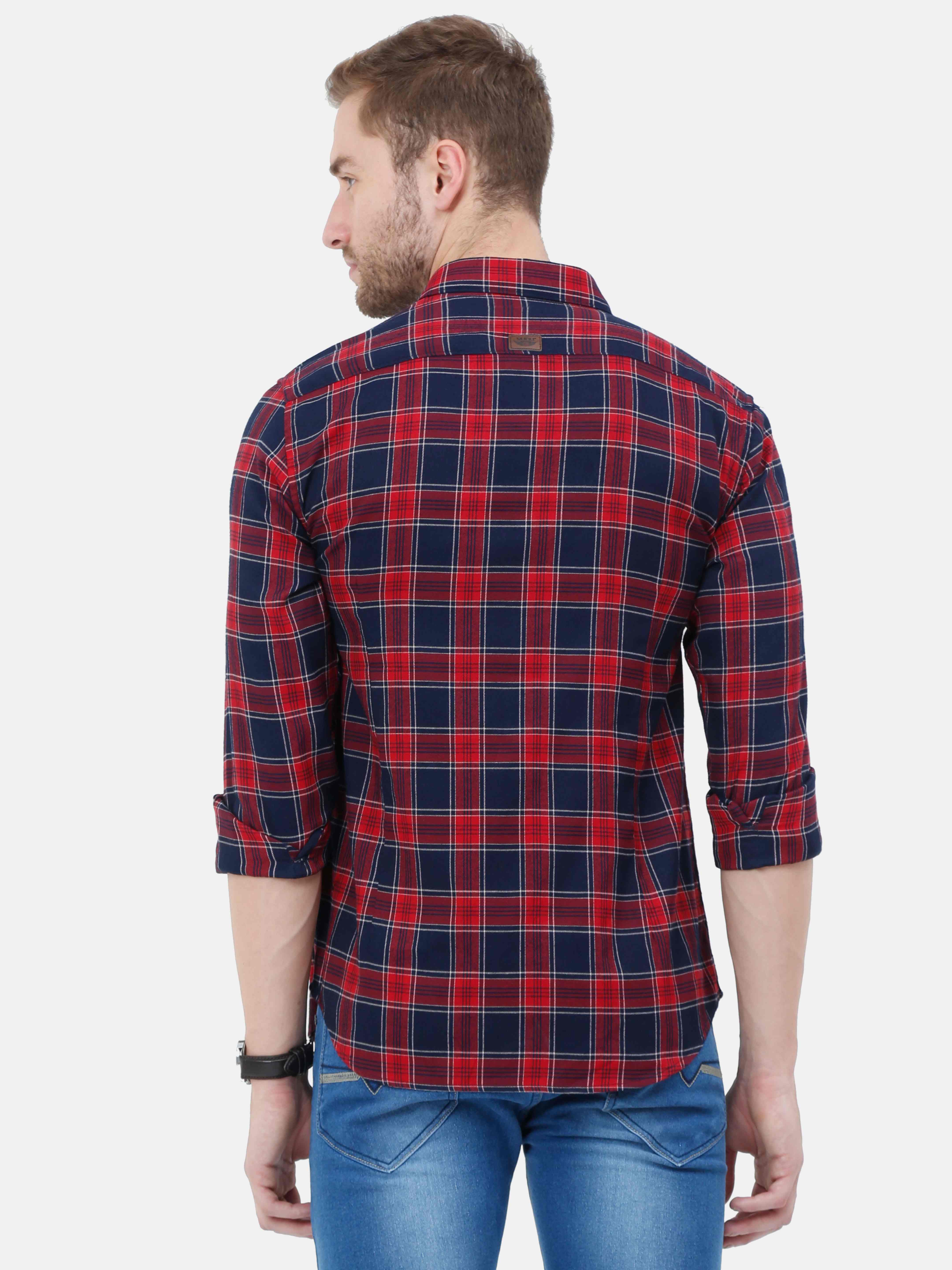 Indigo & Red Check Shirt