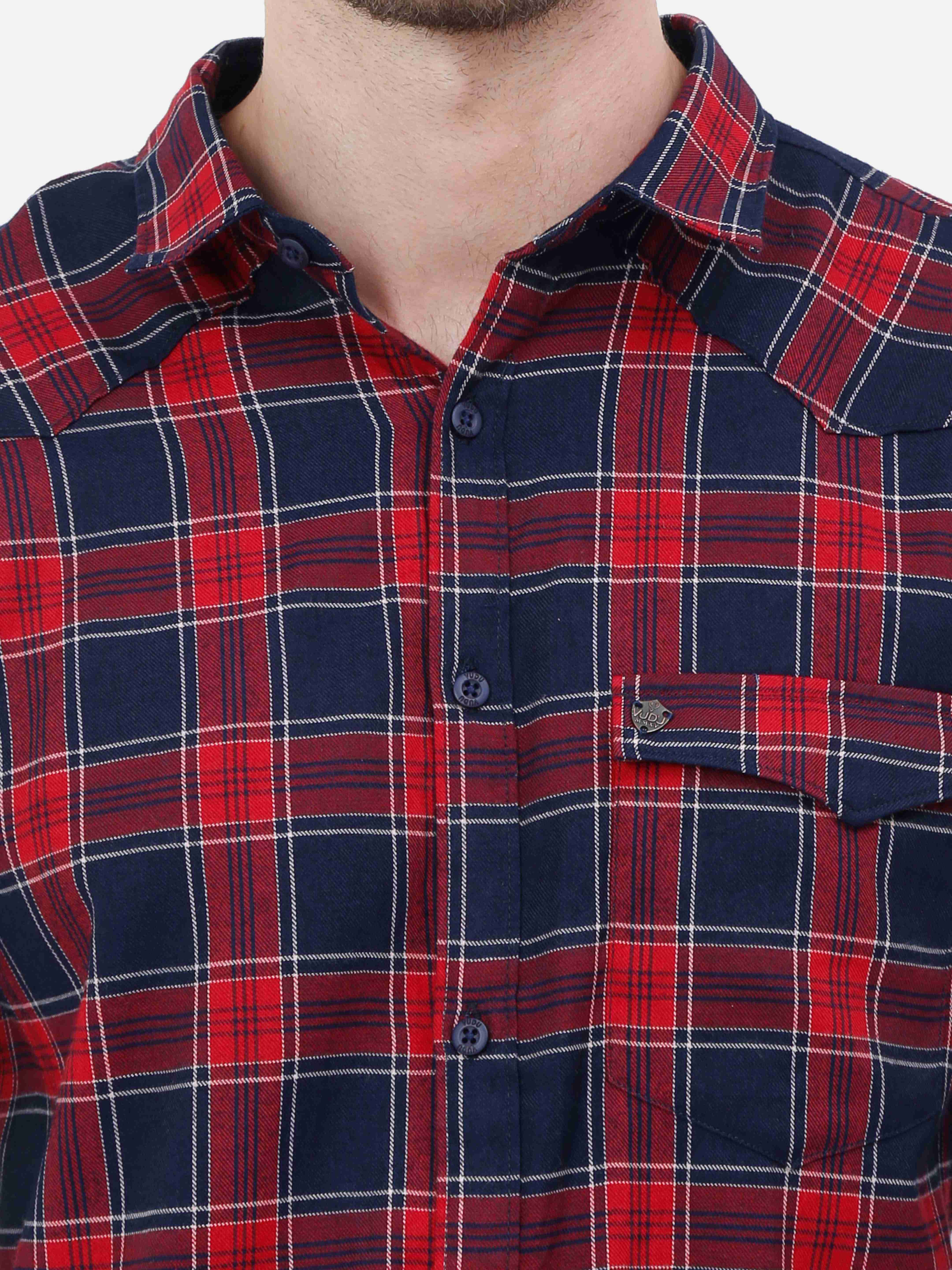Indigo & Red Check Shirt