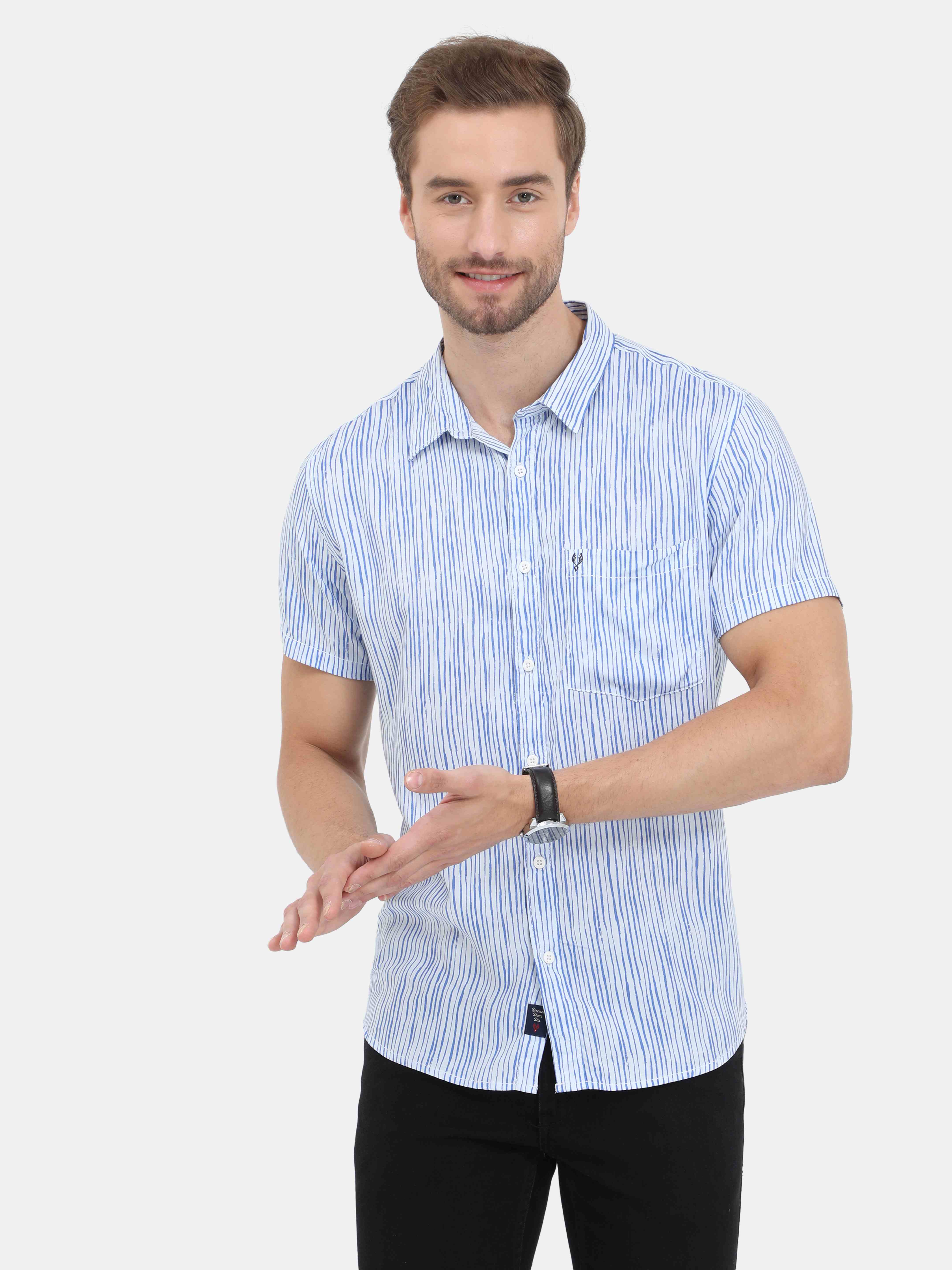 Handpainted Stripes Print Shirt
