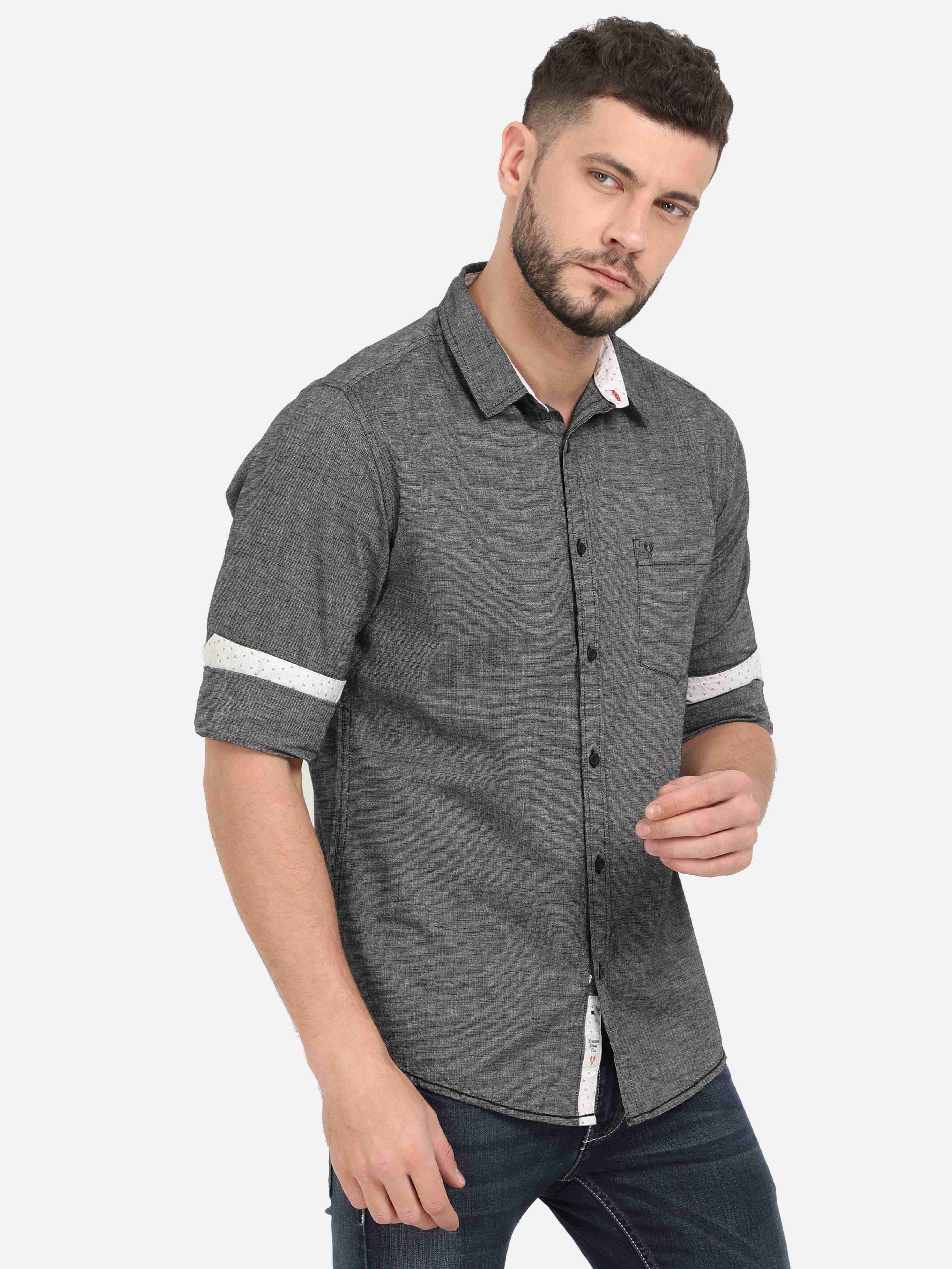 Vudu Grey Full Sleeve Shirt