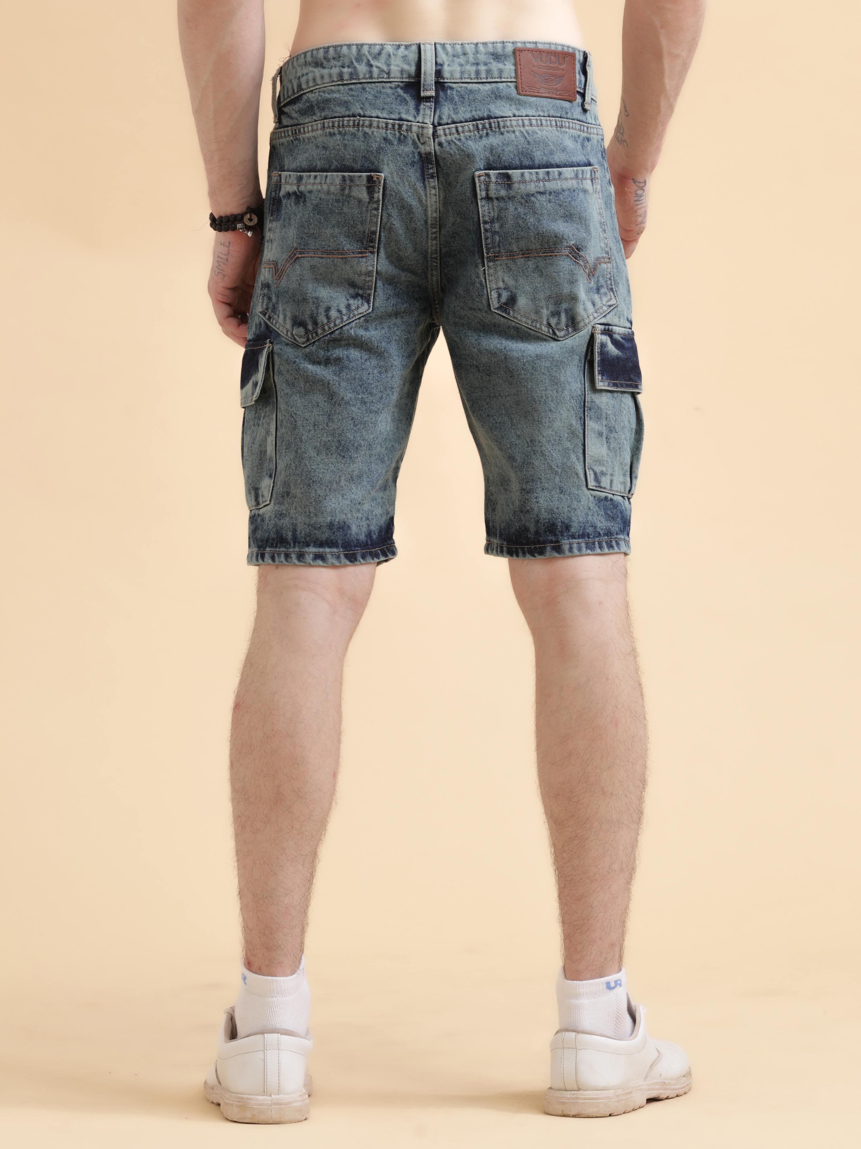 Acid Wash Cargo Shorts