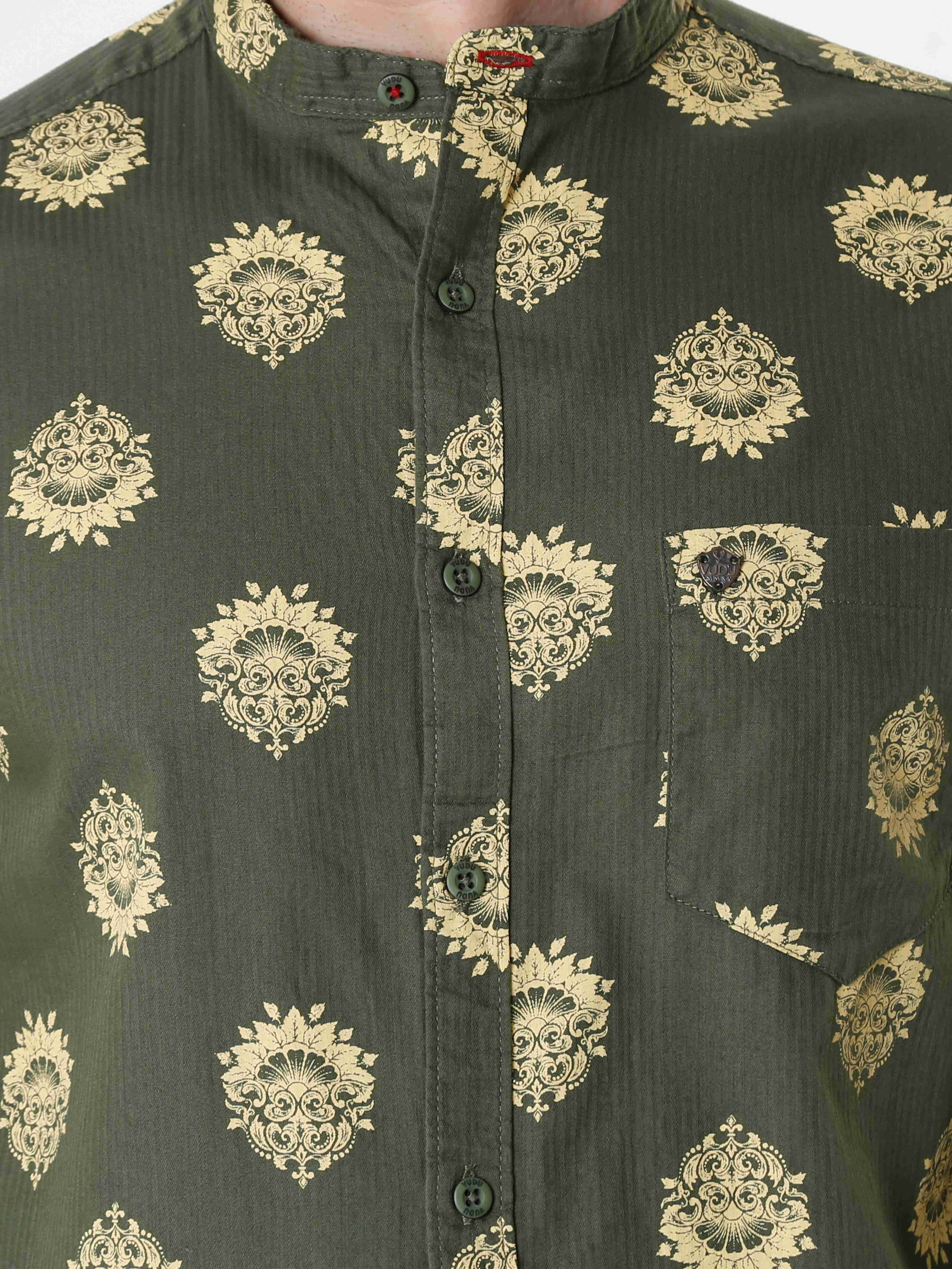 Golden Oriental Print Shirt